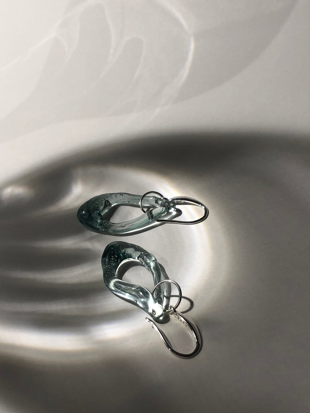 Handmade Turquoise Tropical Borosilicate Glass Loop Earrings