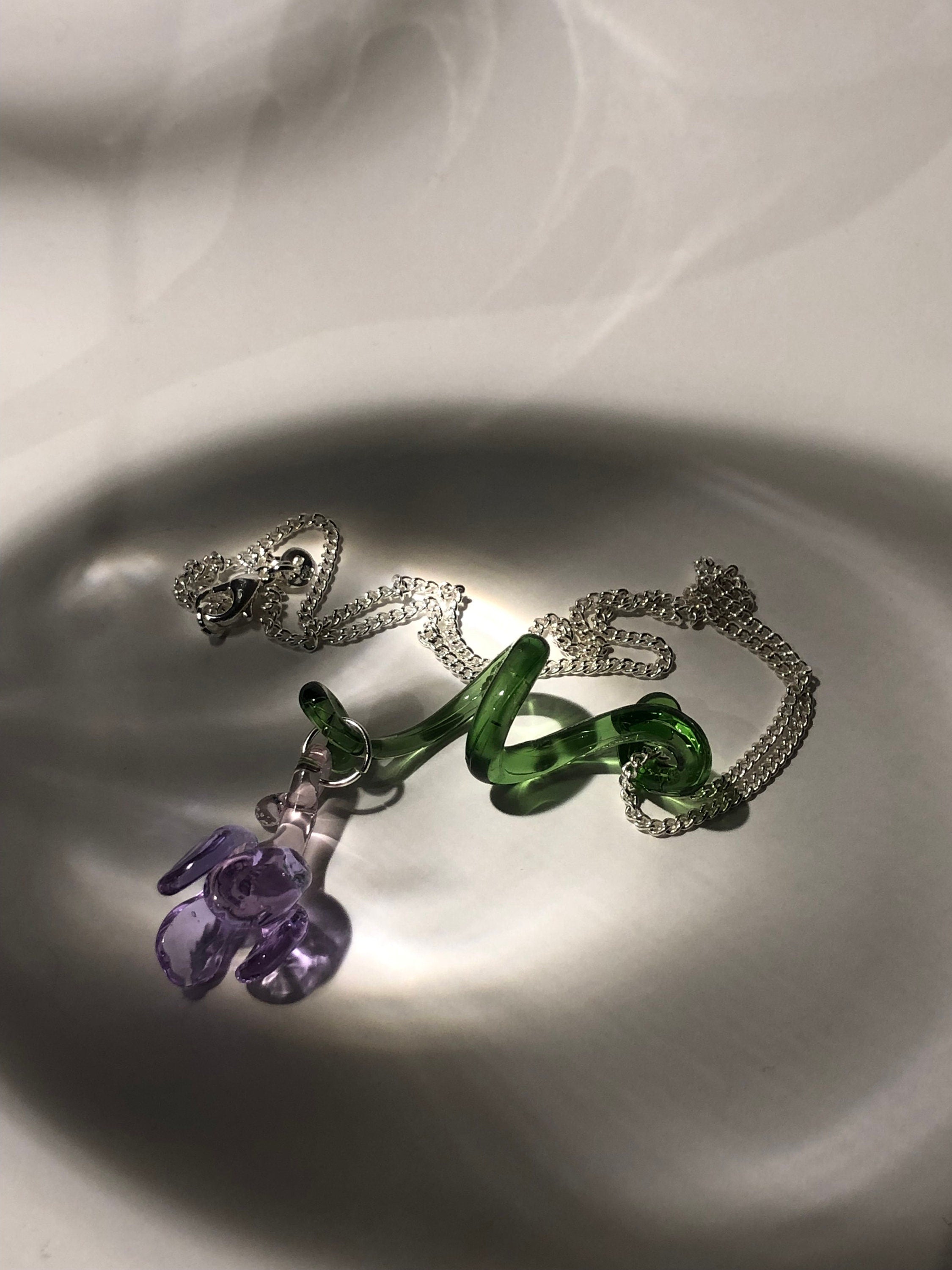 Handcrafted Glass Flower Pendant