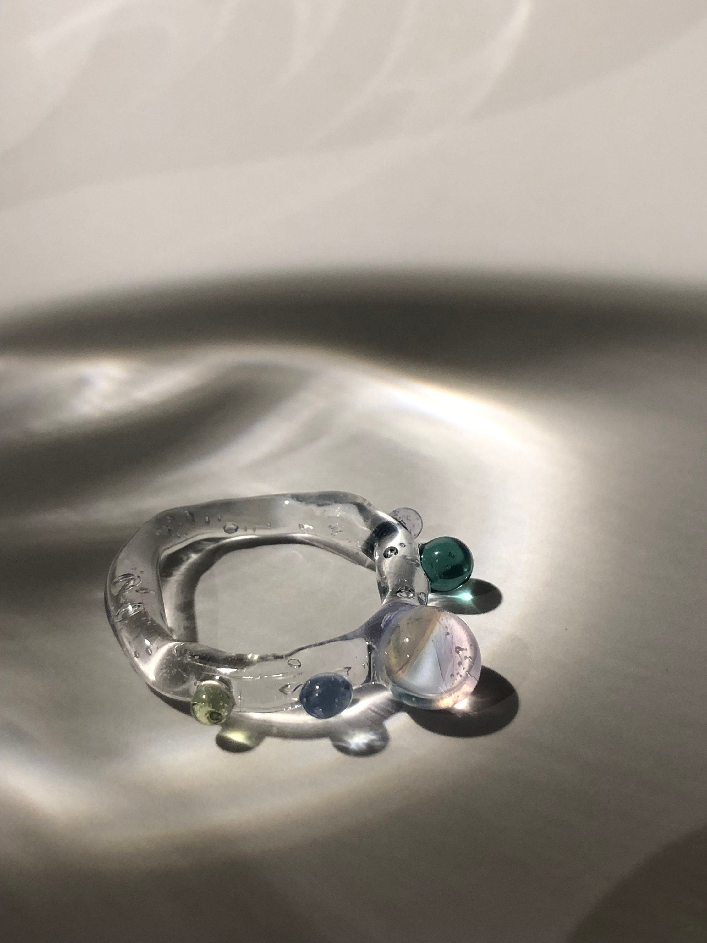 Colorful Glass Ring Stack