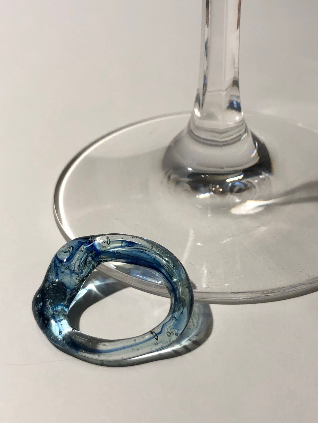 Ocean Blue Swirl Glass Ring
