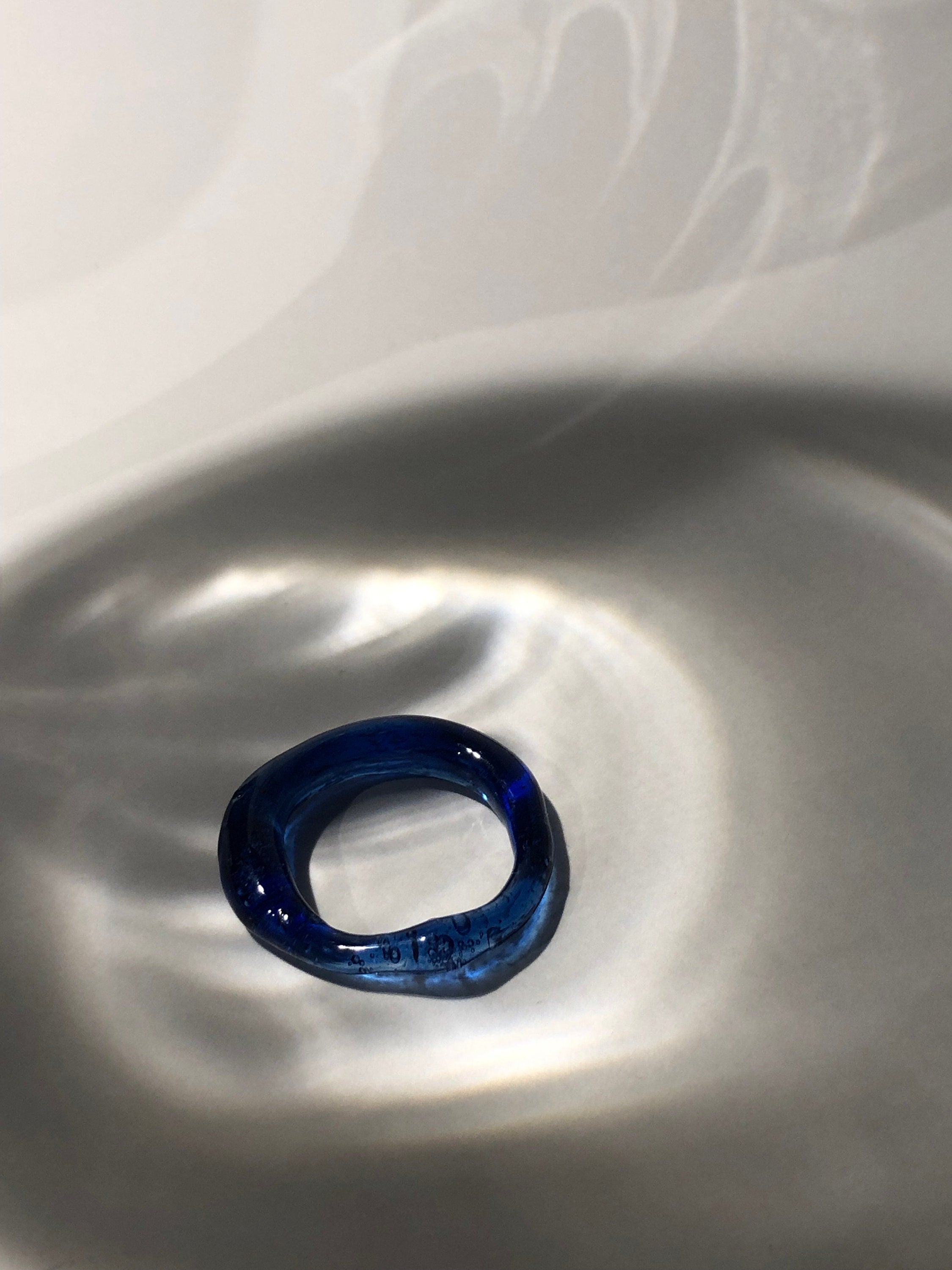 Deep Blue Glass Ring