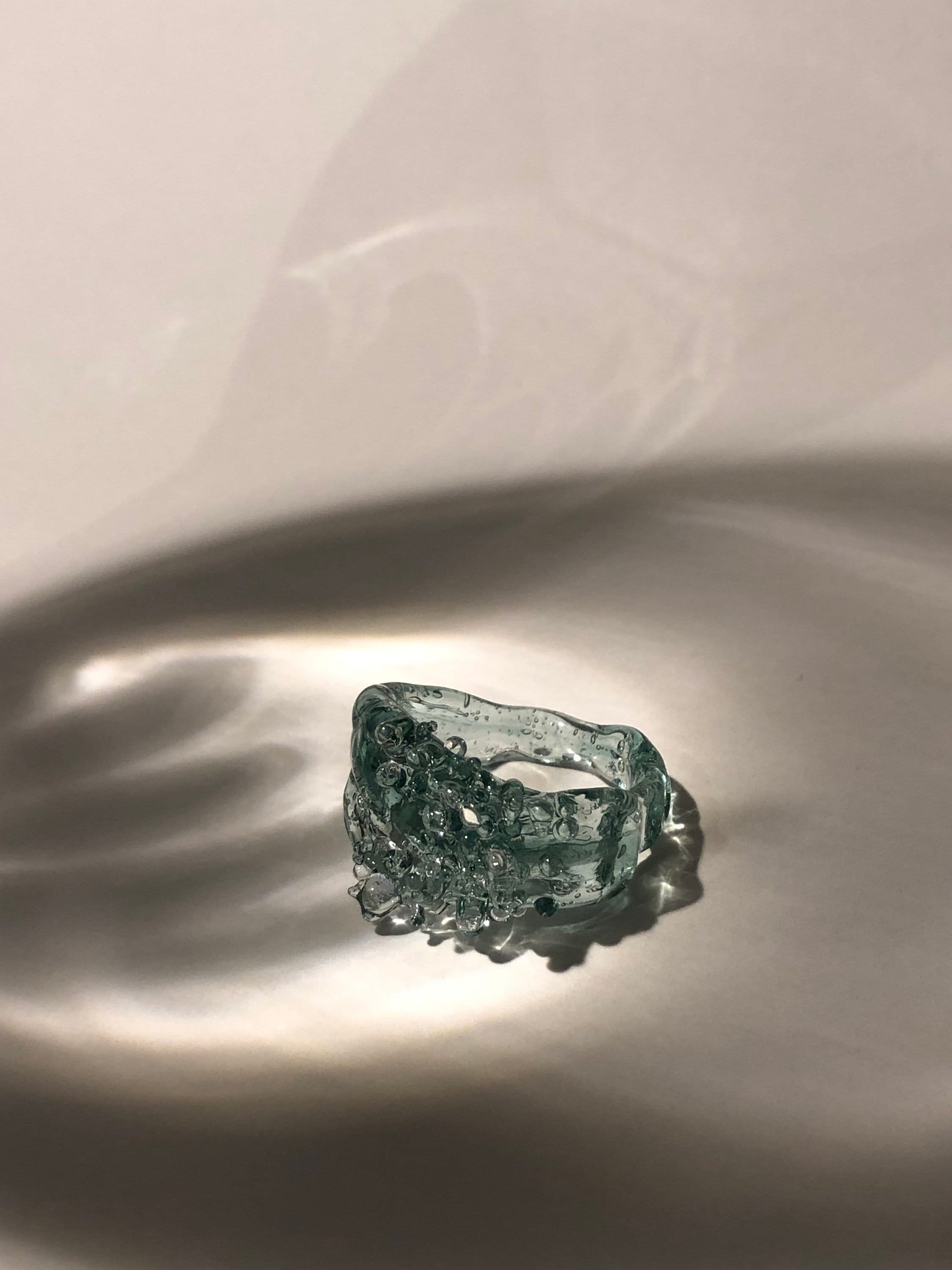 Seafoam inspired Glass Ring