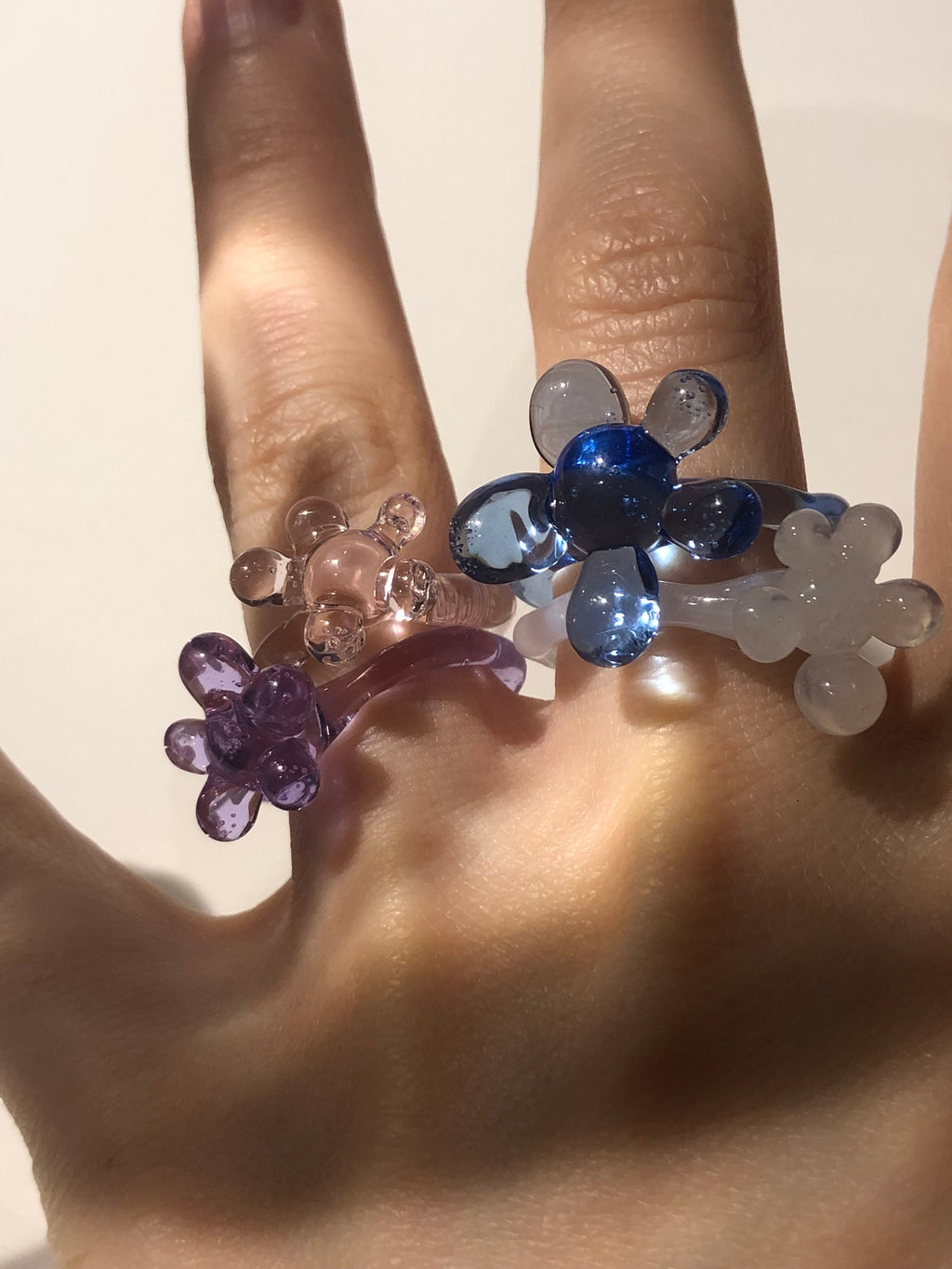 Borosilicate Glass Flower Ring