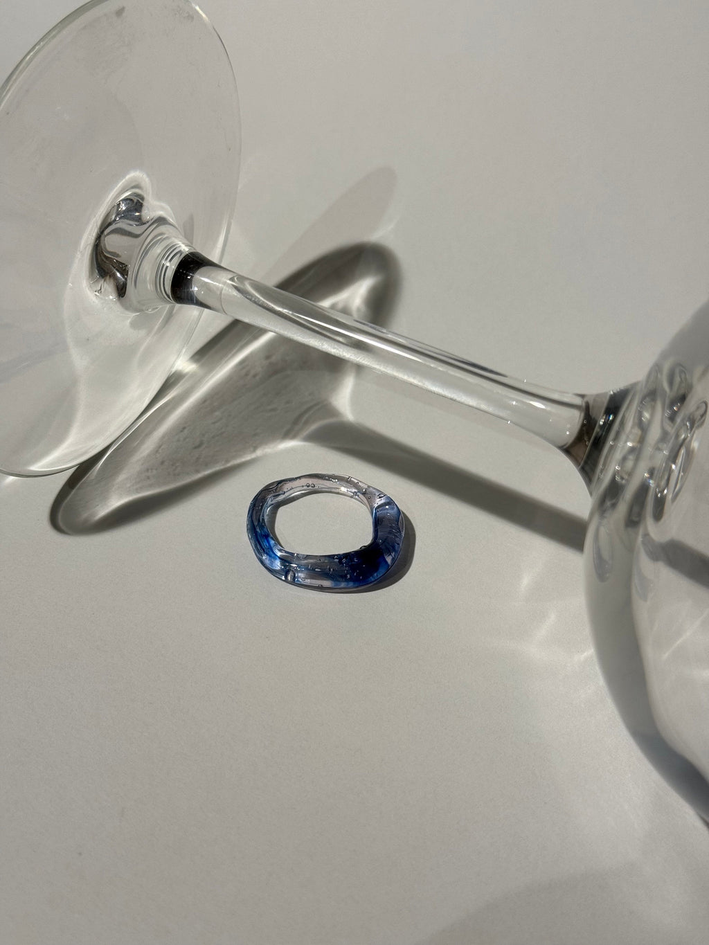 Blue and Rose Glass Ring