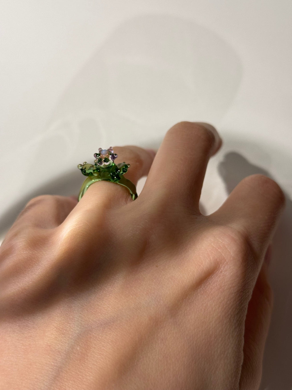 Secret Garden Glass Flower Ring