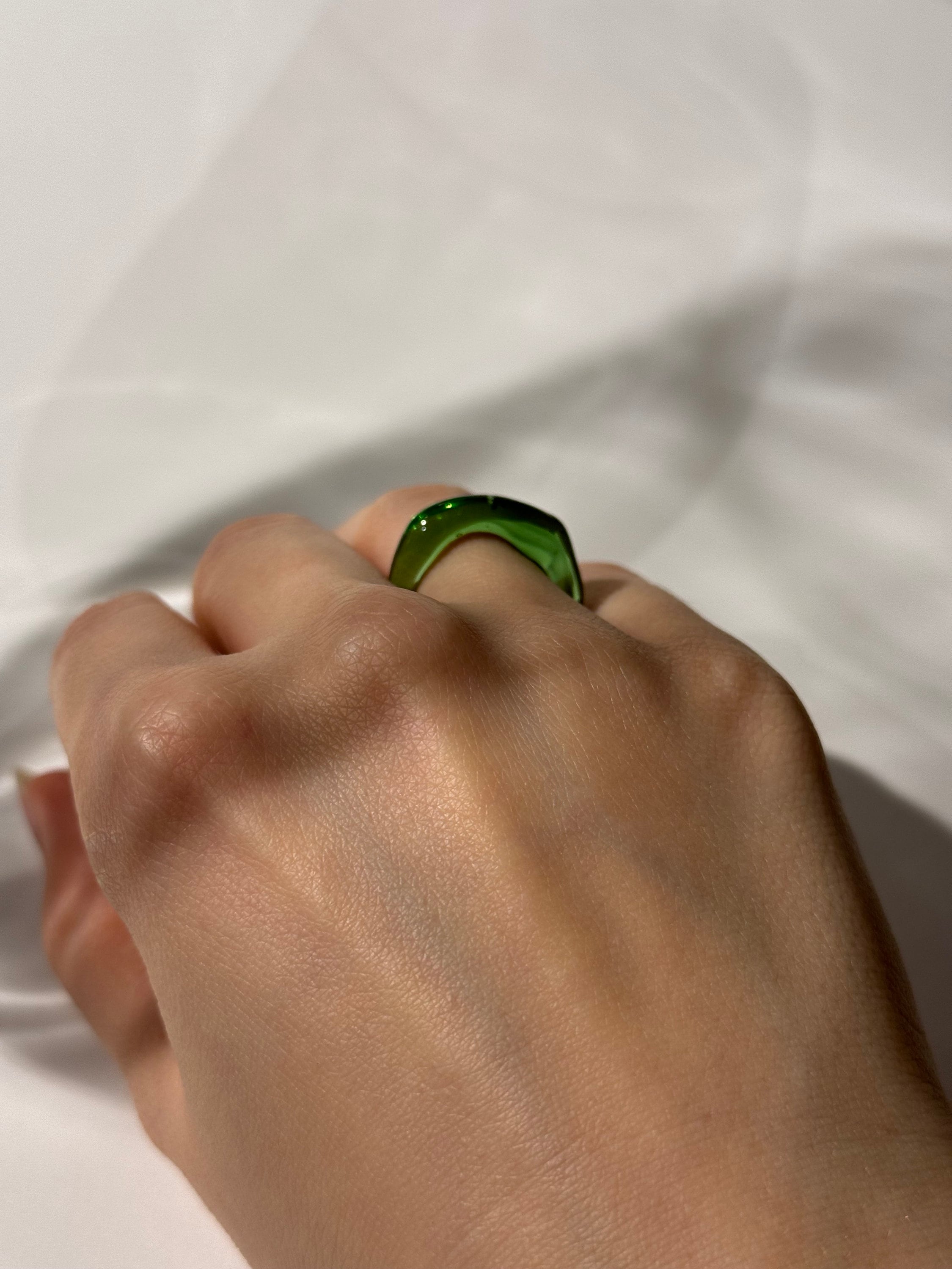Handmade Green Glass Ring
