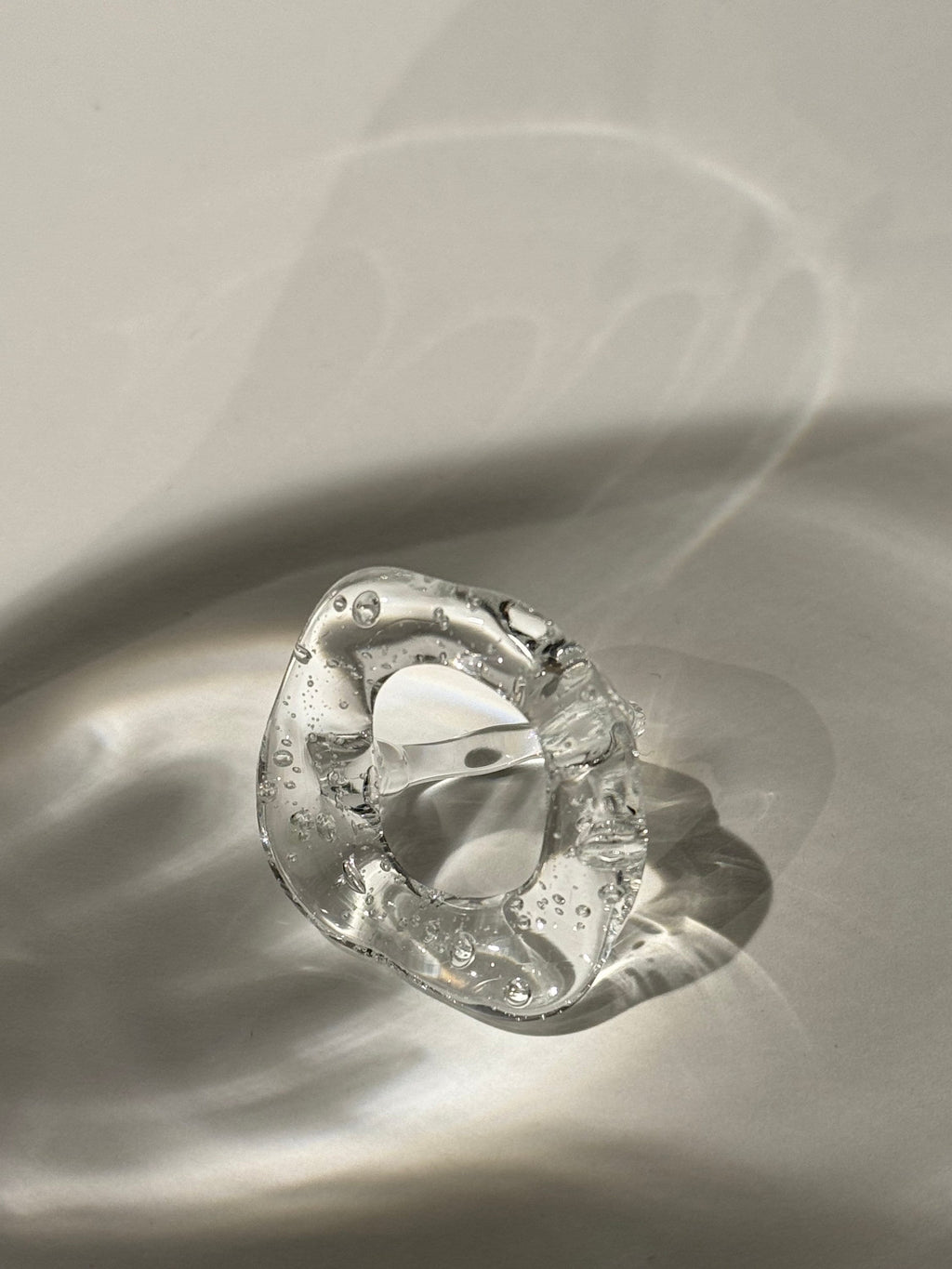 Clear Chunky Glass Ring