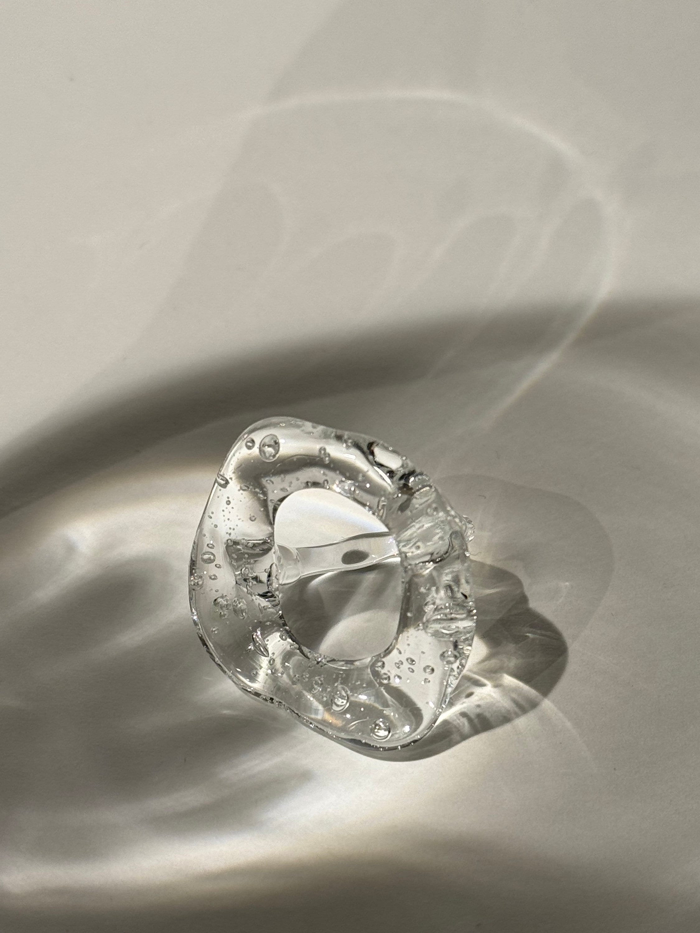 Clear Chunky Glass Ring