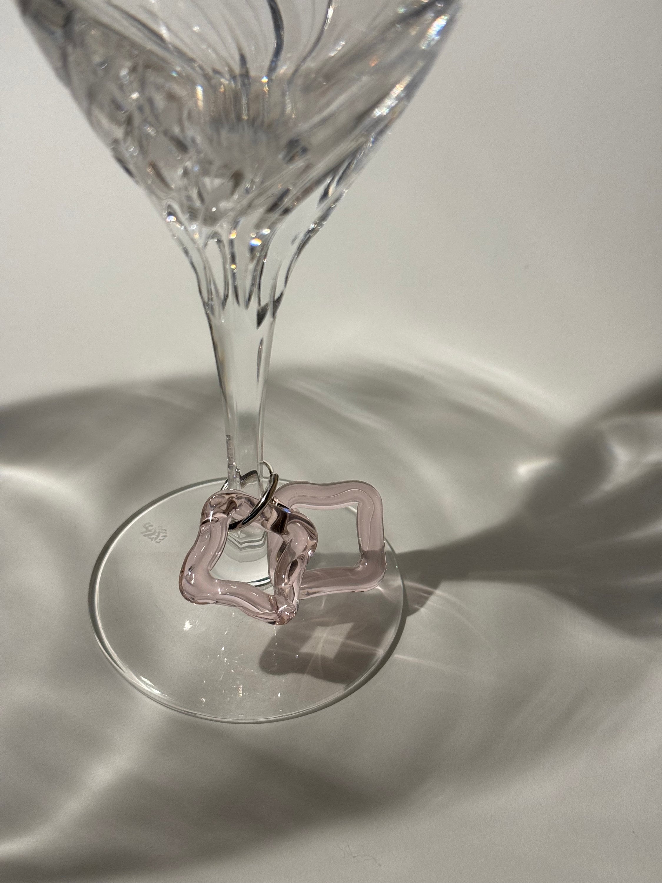 Handmade Rose Square Glass Hoop Earrings