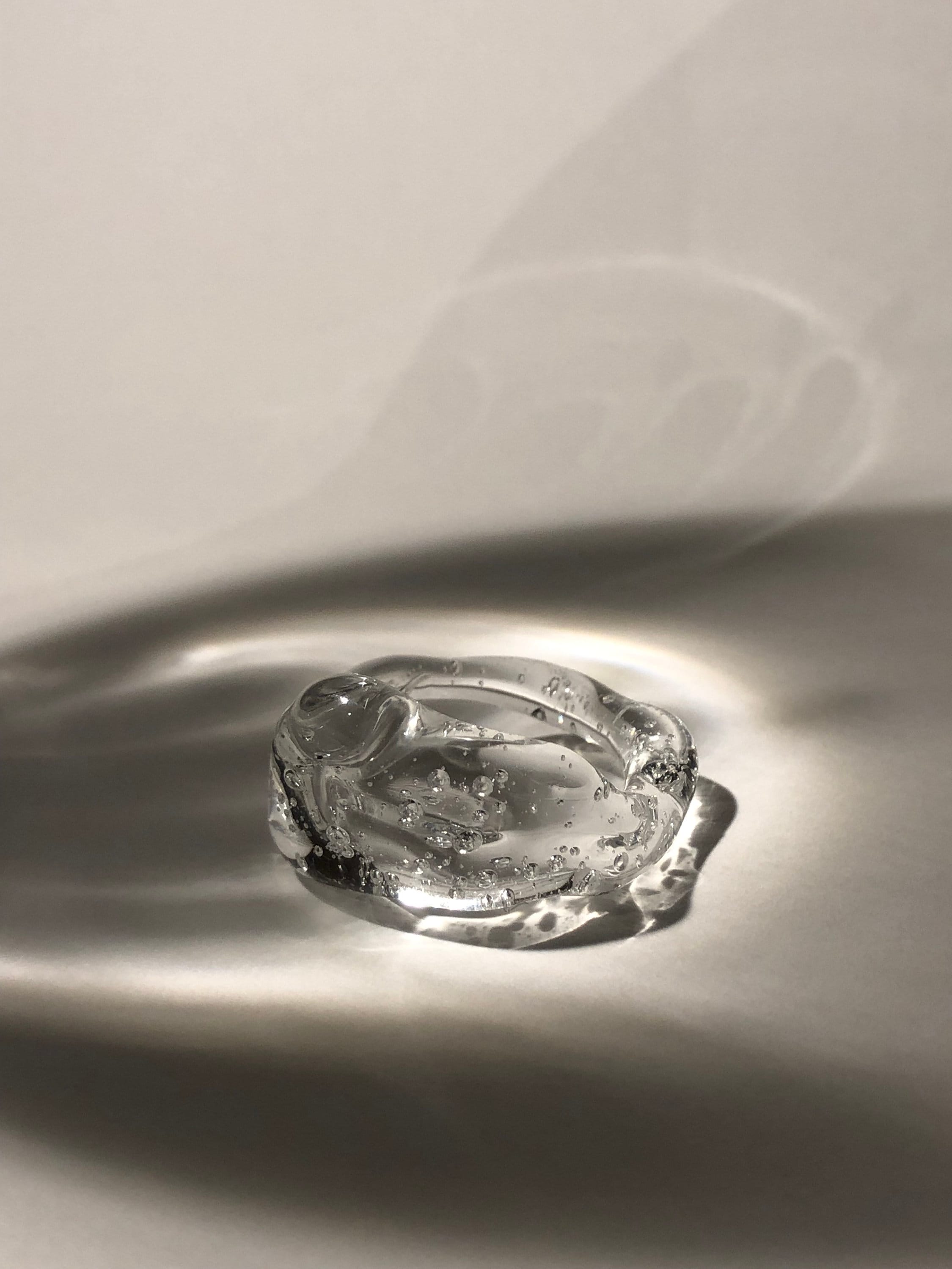 Chunky Clear Glass Ring: Handmade Borosilicate Statement Jewelry