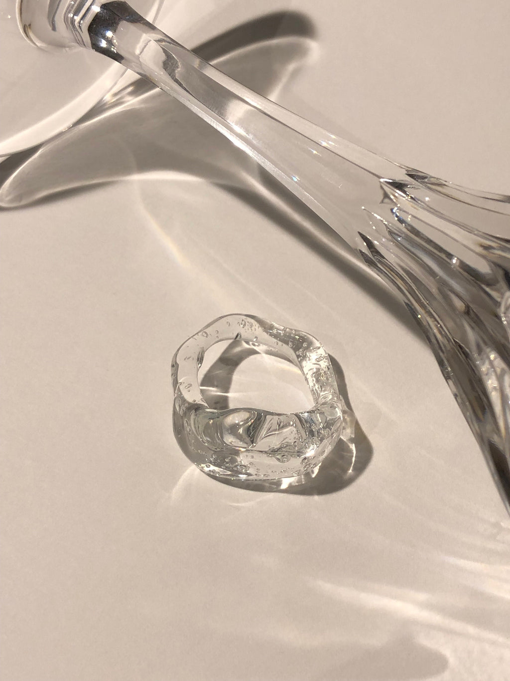 Chunky Clear Glass Ring