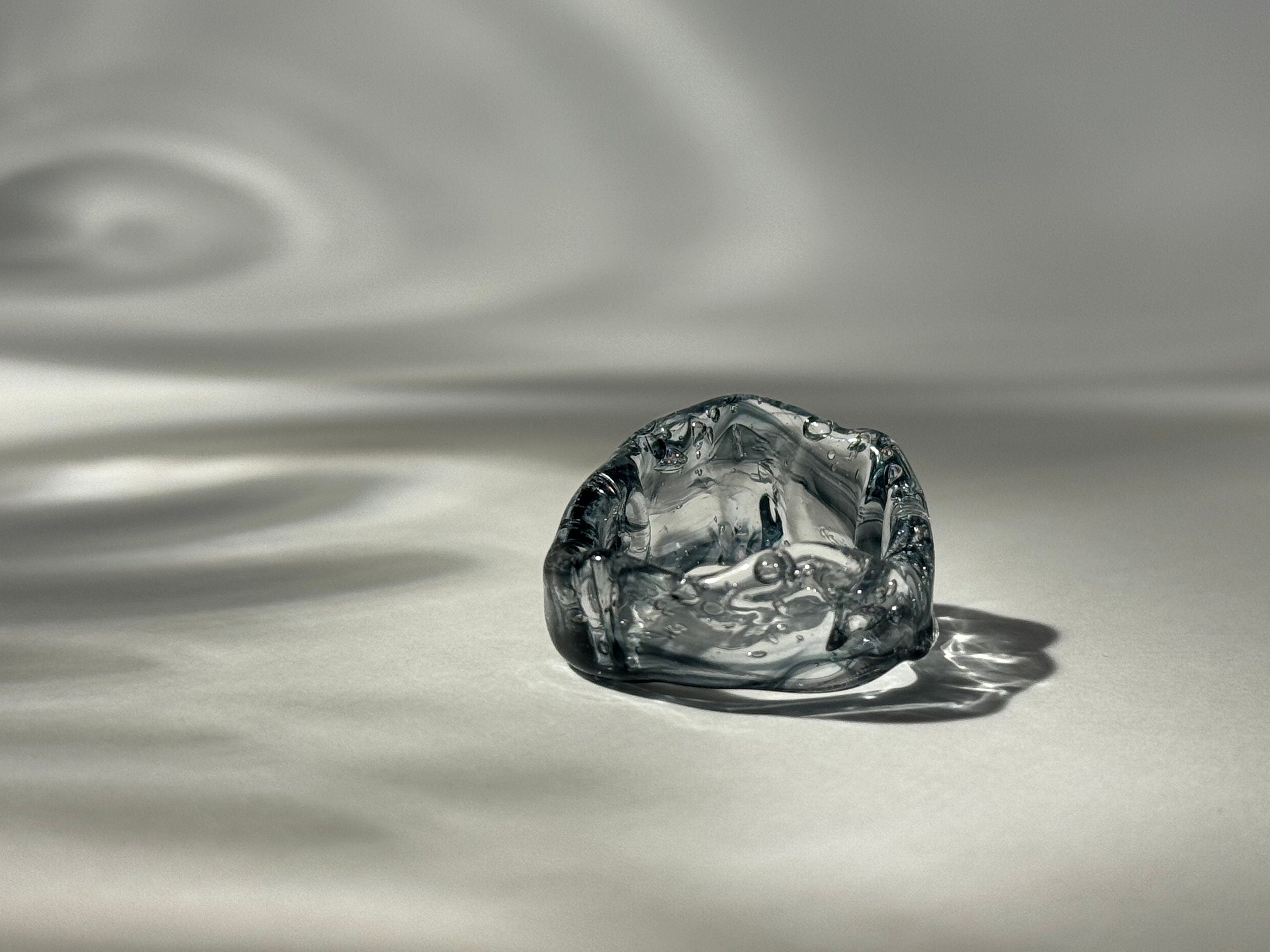 Black Clear Glass Ring: Handmade Borosilicate Jewelry