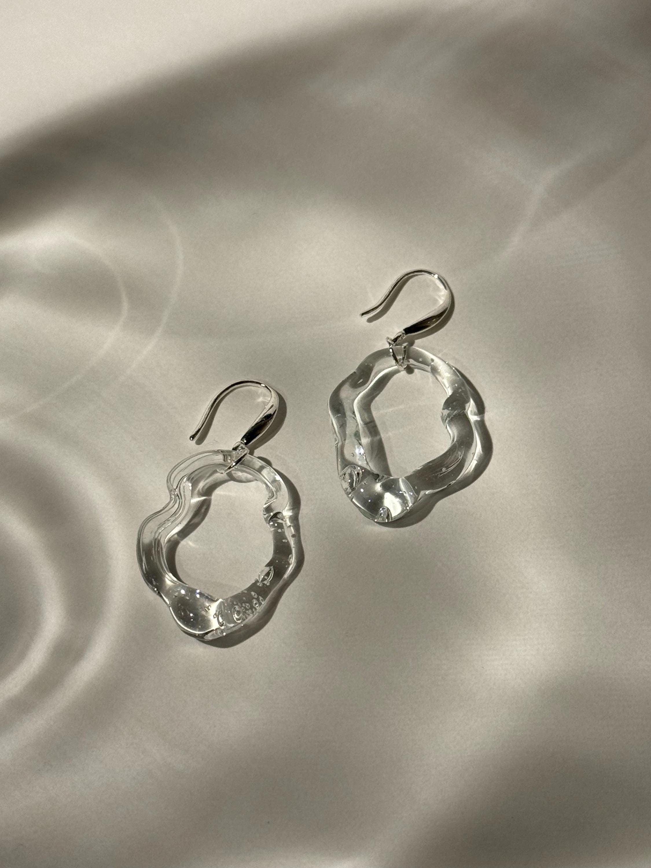 Handcrafted Squiggly Borosilicate Glass Earrings