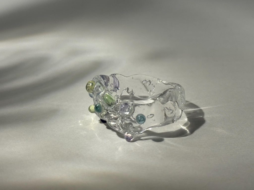 Colourful Chunky Glass Ring