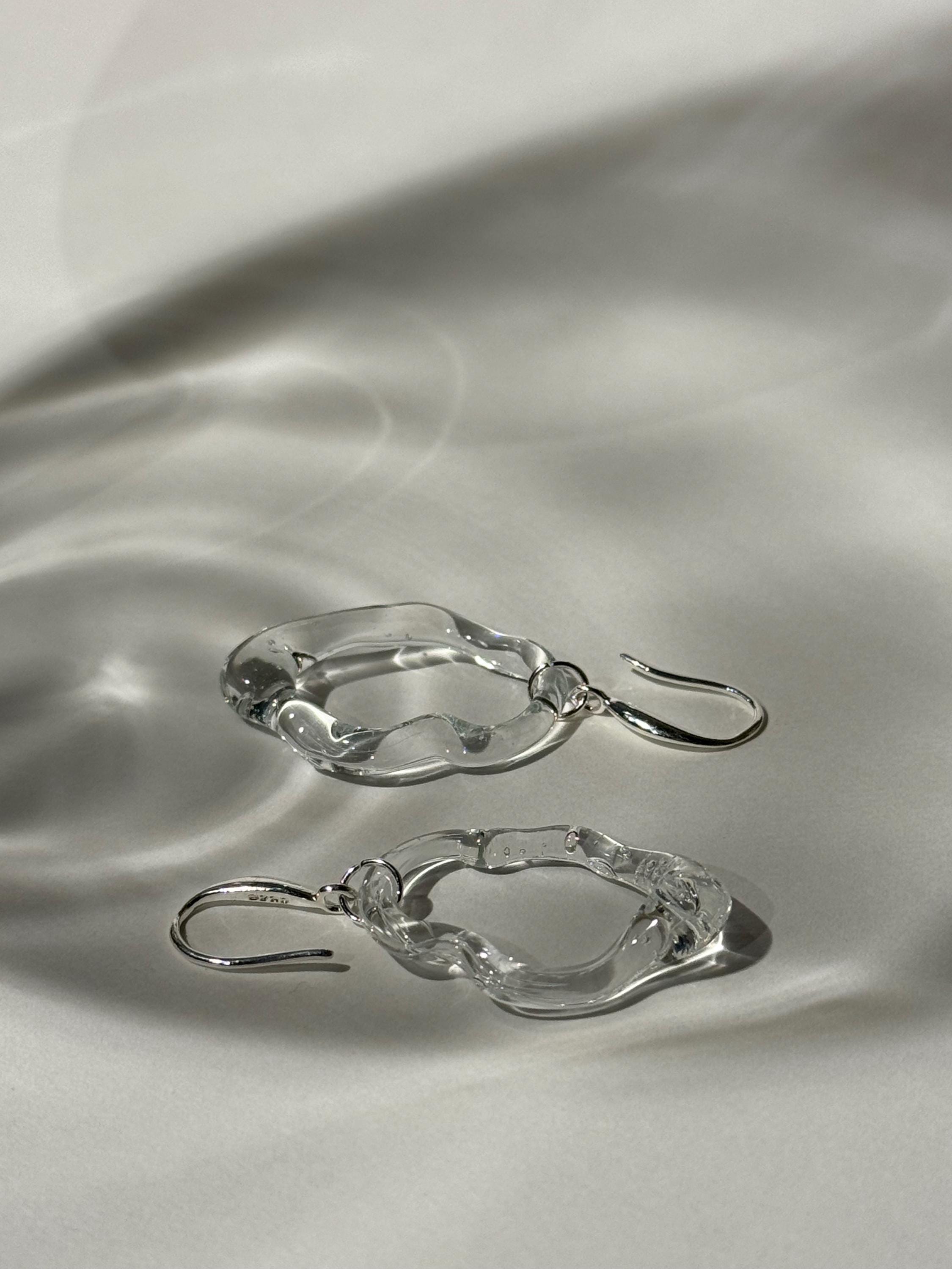 Handcrafted Squiggly Borosilicate Glass Earrings