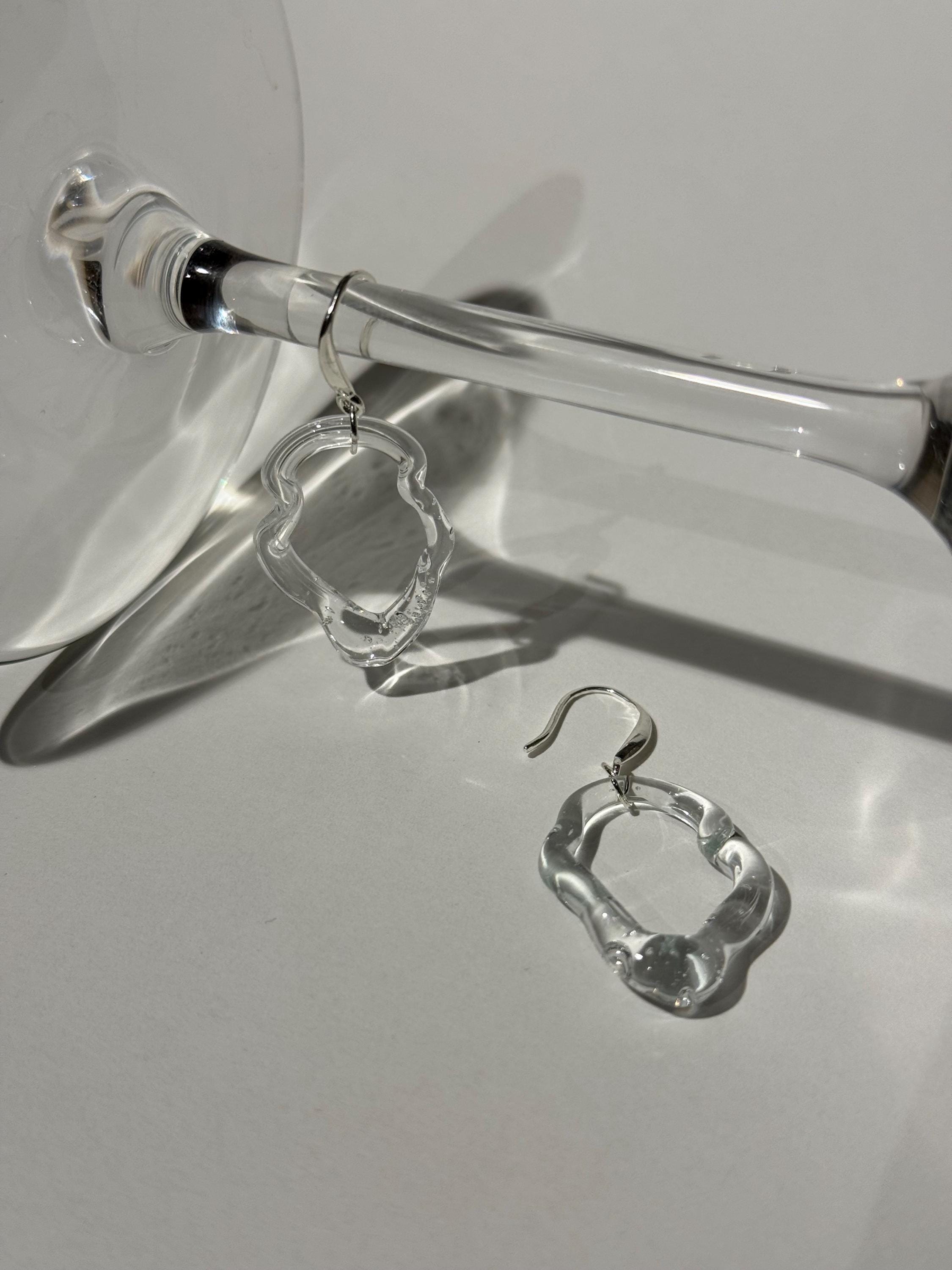 Handcrafted Squiggly Borosilicate Glass Earrings