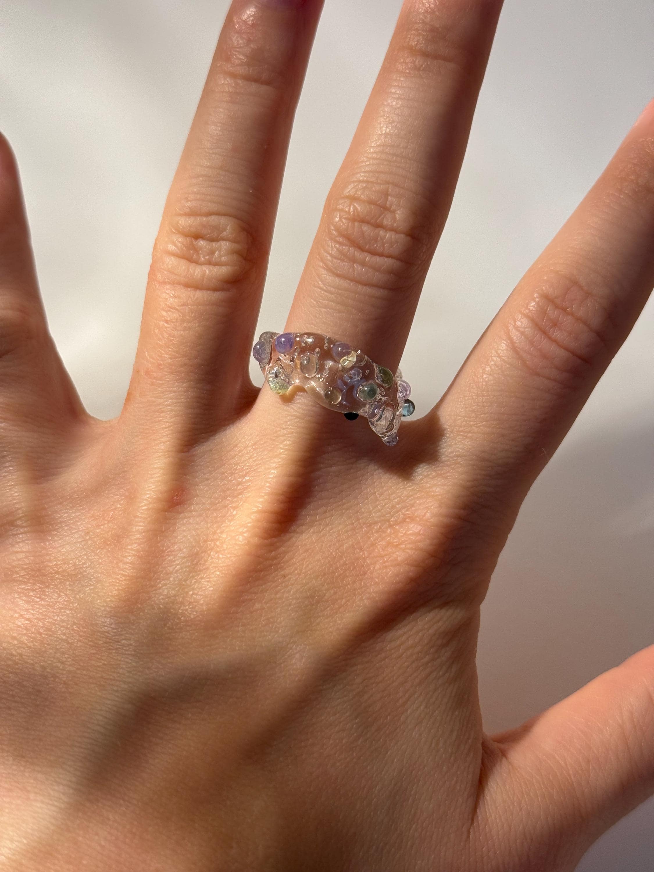 Chunky Glass Ring: Handmade Borosilicate Colorful Jewelry
