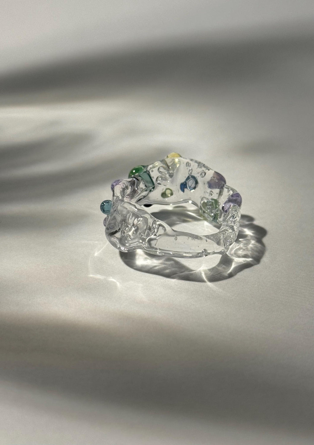 Colourful Chunky Glass Ring