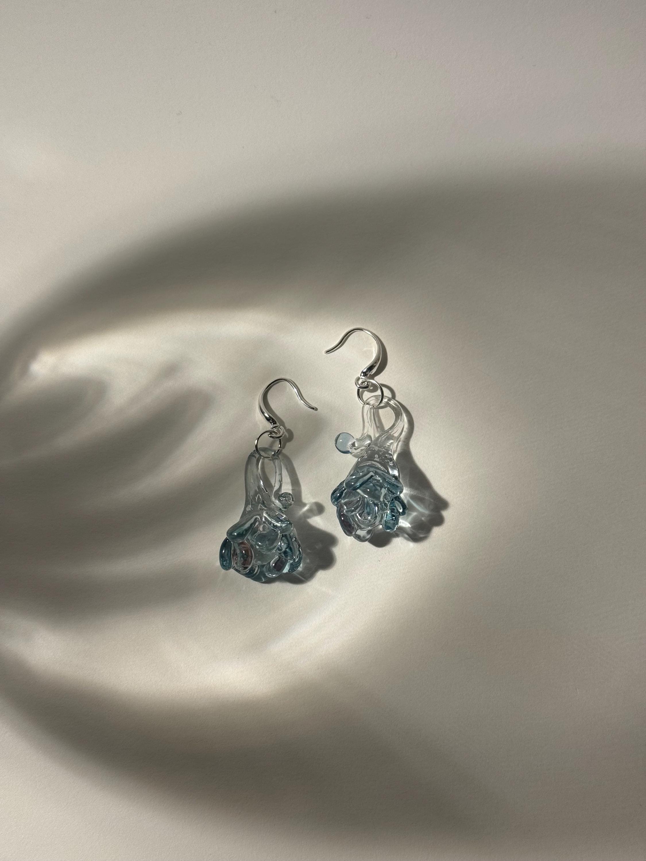 Handmade Borosilicate Glass Flower Earrings