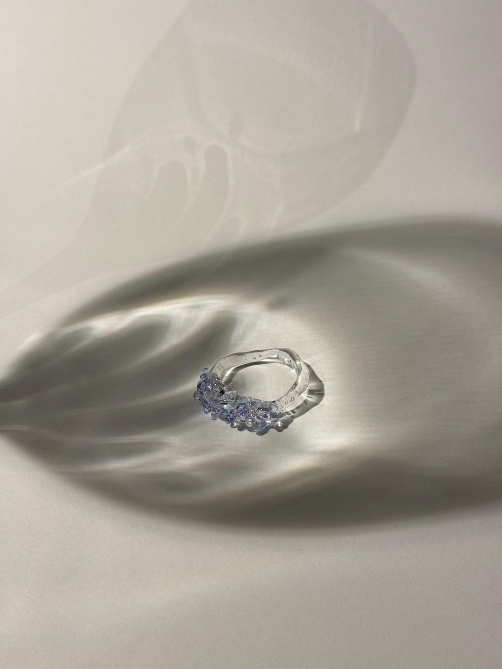 Handmade Pink and Blue Borosilicate Glass Ring
