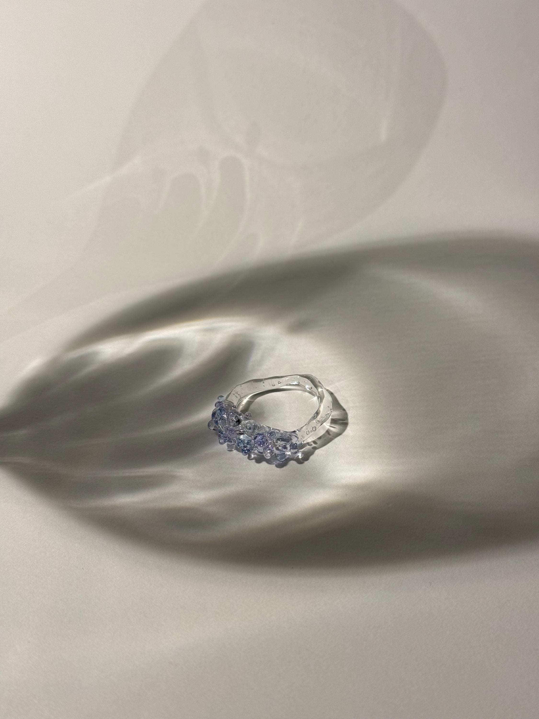Handmade Pink and Blue Borosilicate Glass Ring