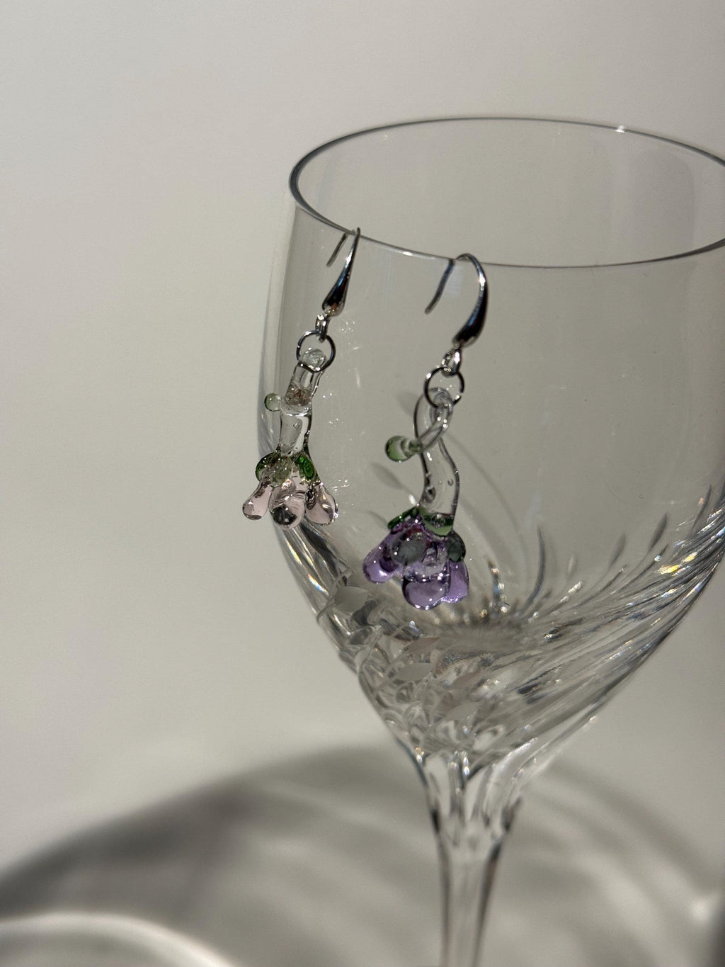Handmade Lilac & Rose Glass Flower Earrings