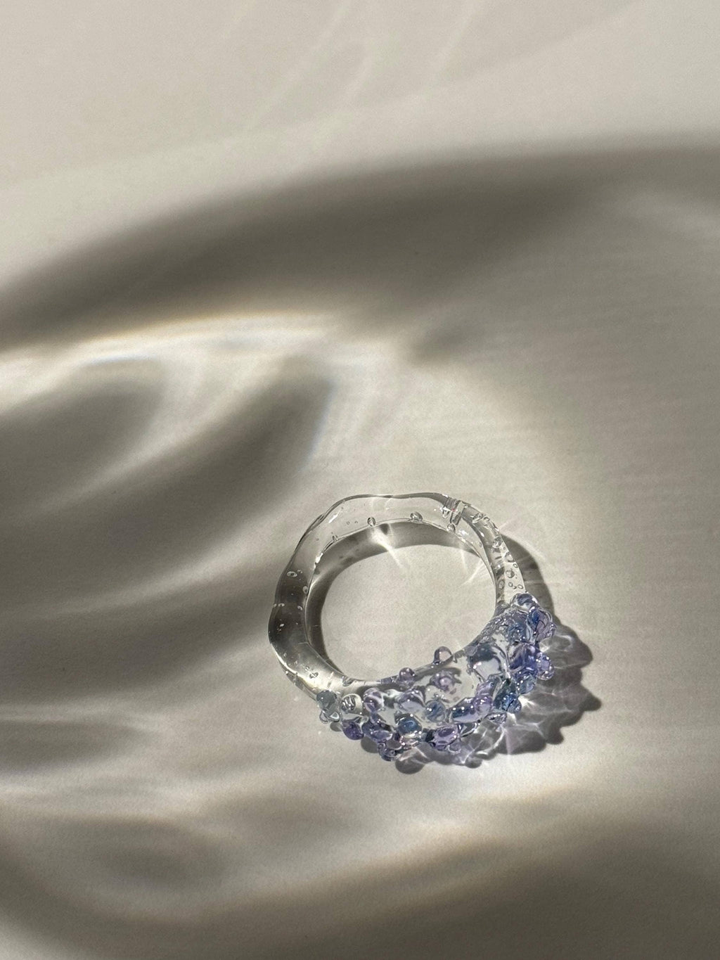 Handmade Pink and Blue Borosilicate Glass Ring