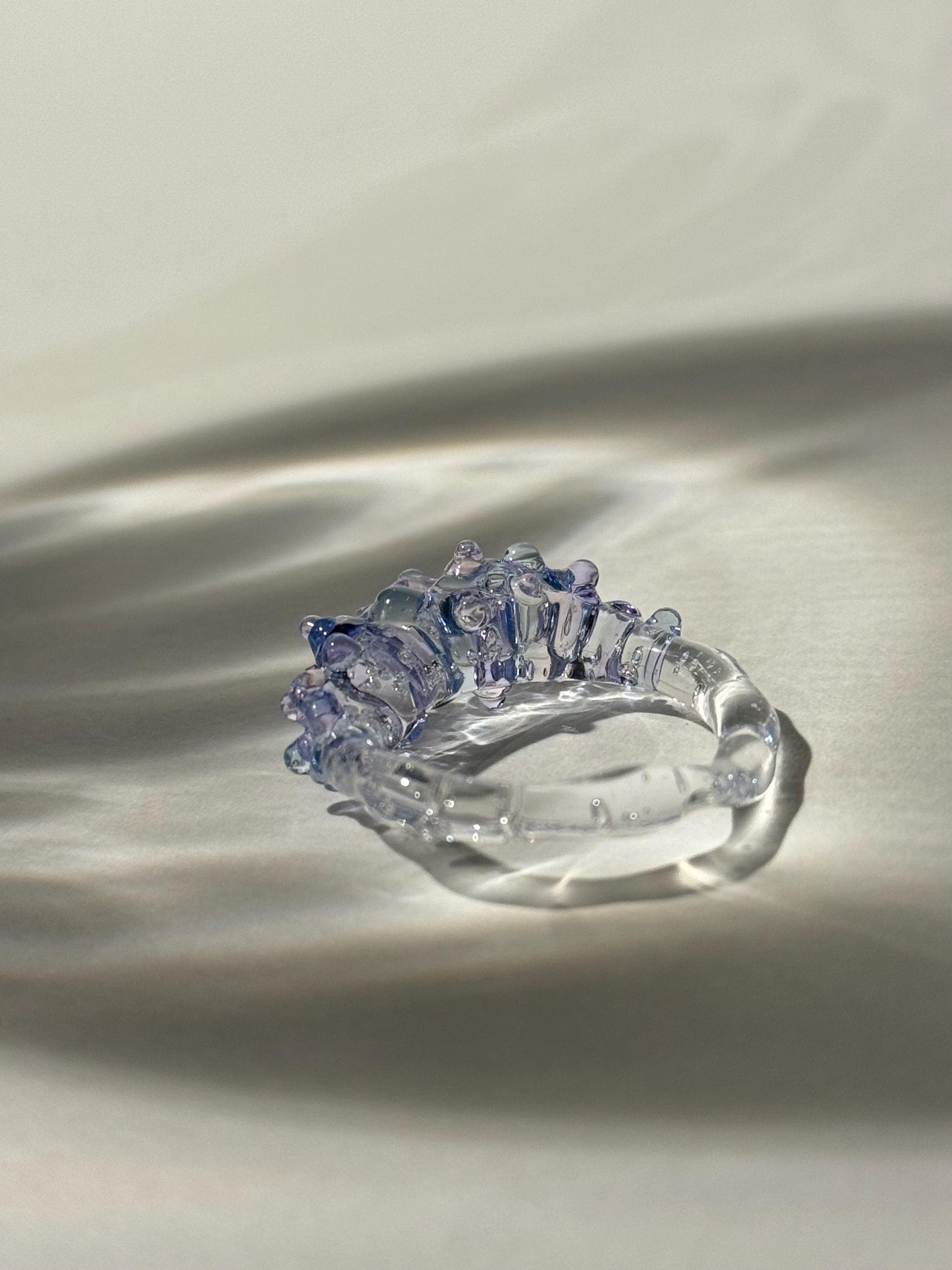Handmade Pink and Blue Borosilicate Glass Ring