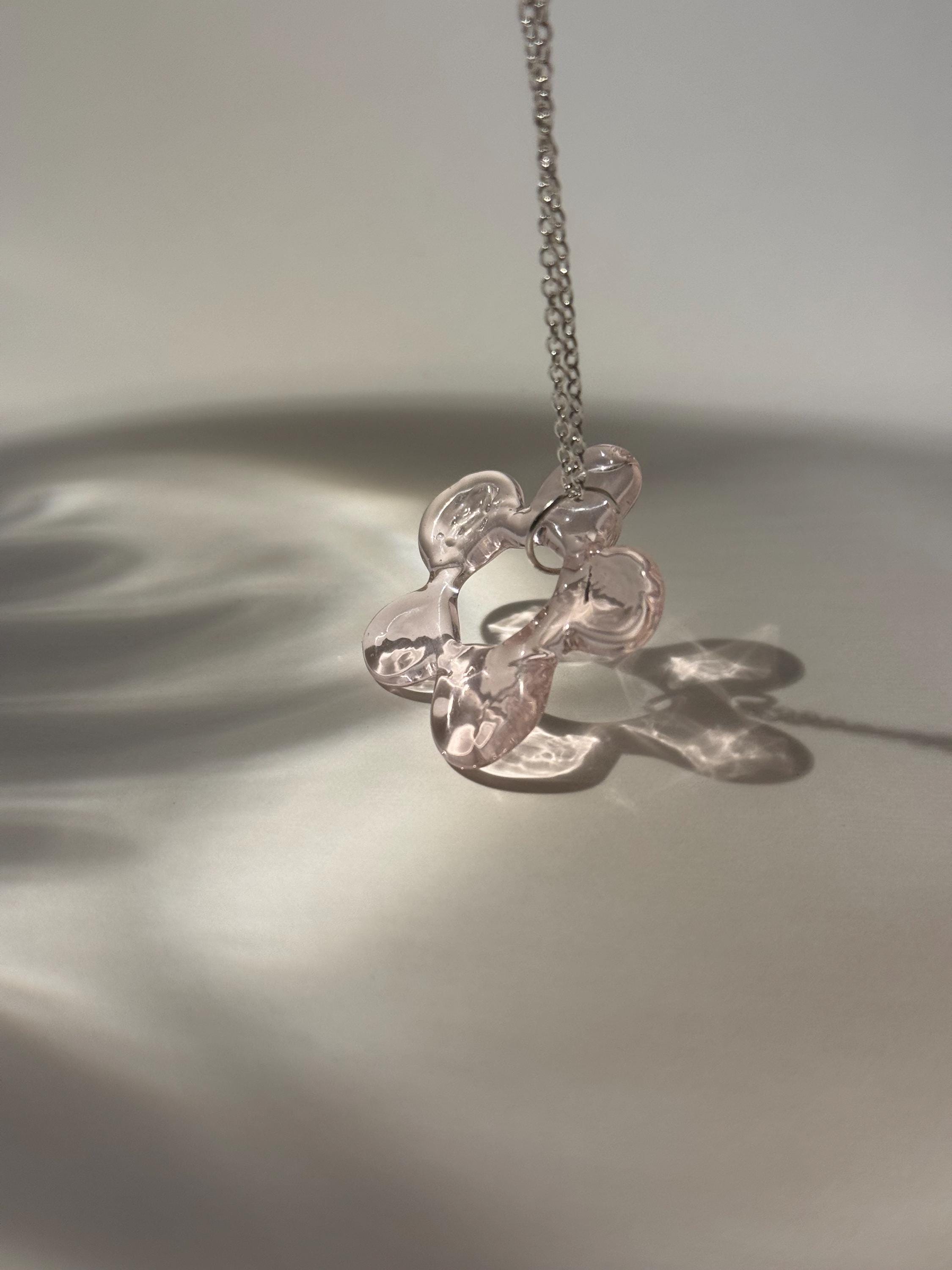 Handmade Pink Flower Necklace