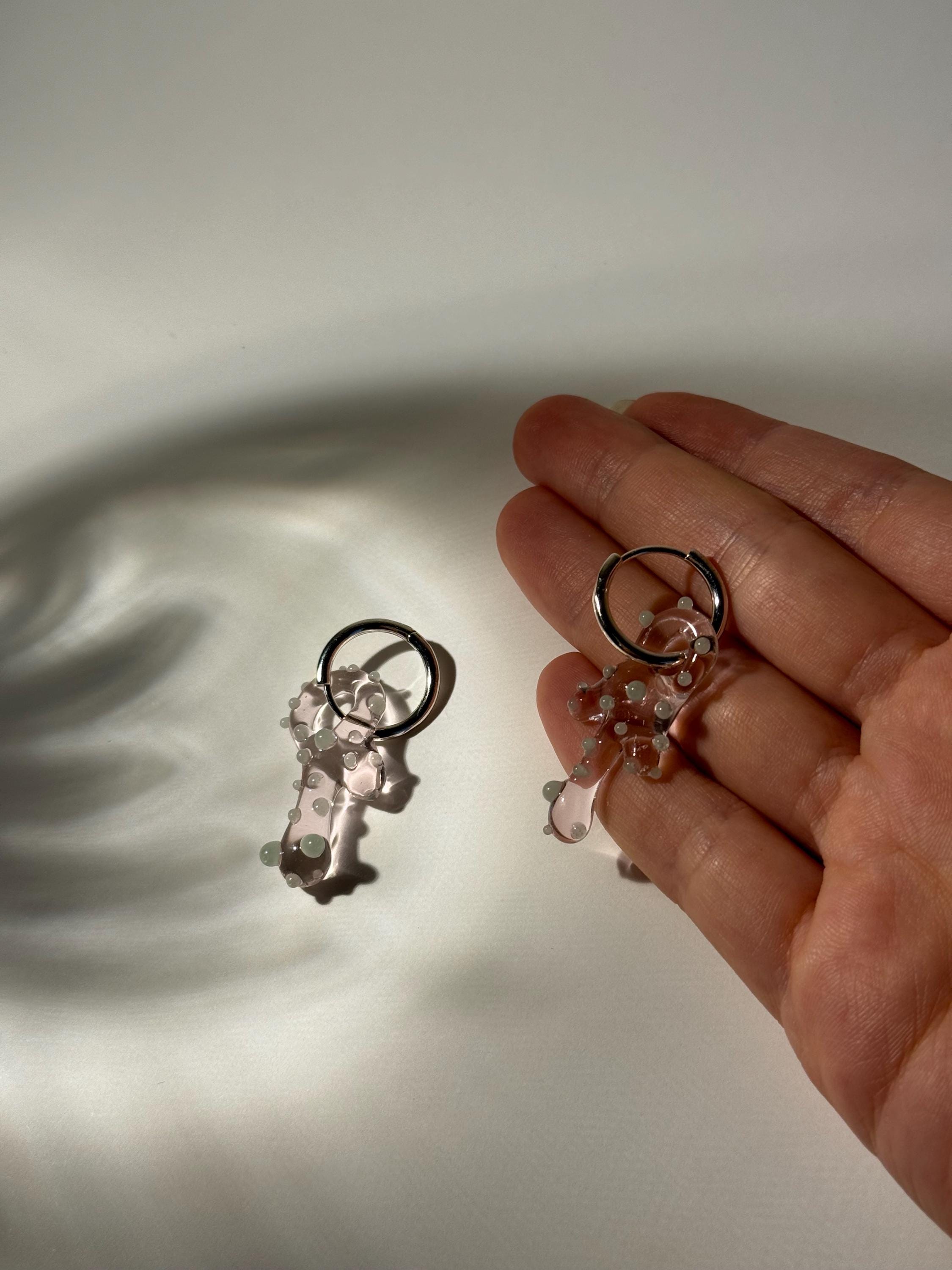 Rose and Mint Earrings