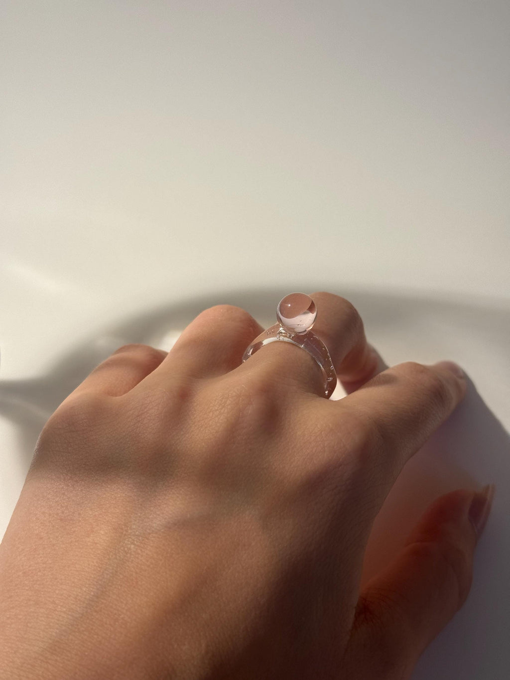Rose bubble Glass Ring