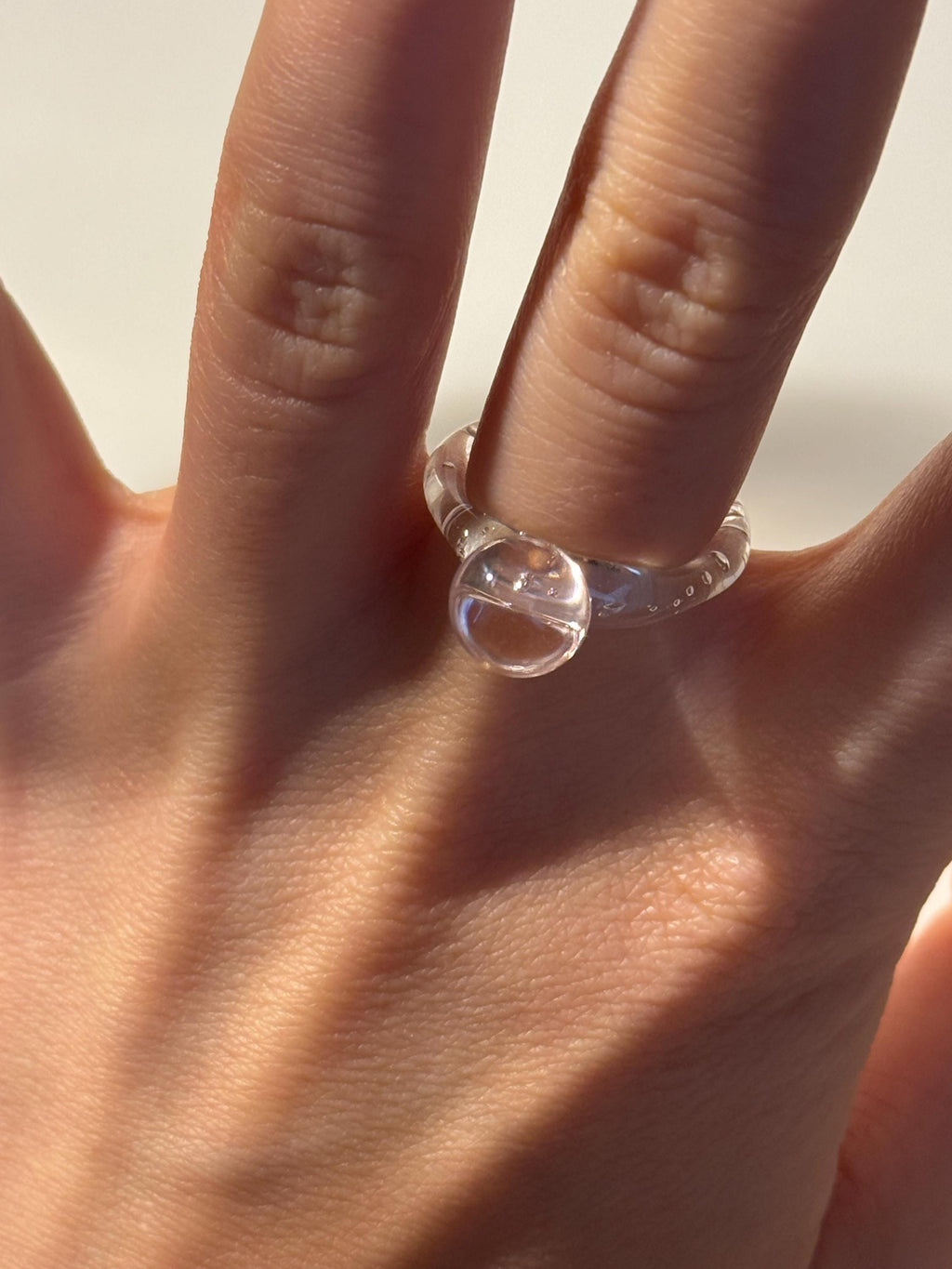Rose bubble Glass Ring