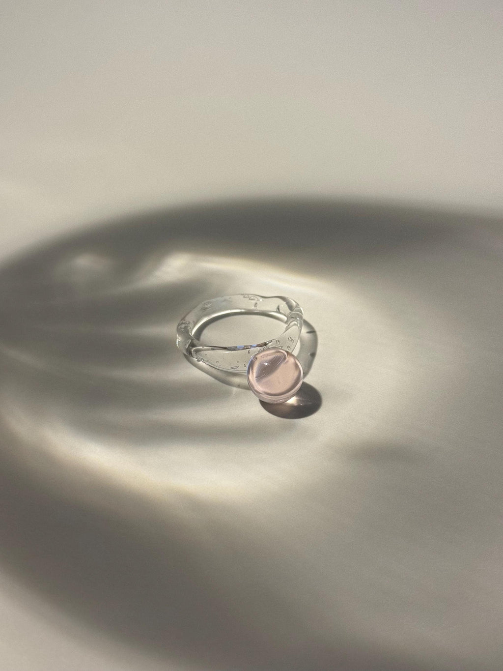 Rose bubble Glass Ring