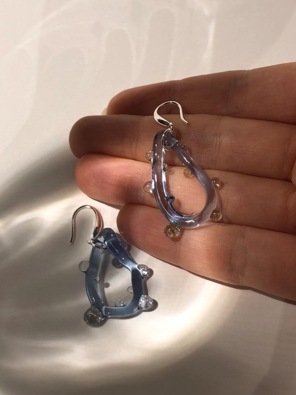 Handmade Glass Raindrop Earrings