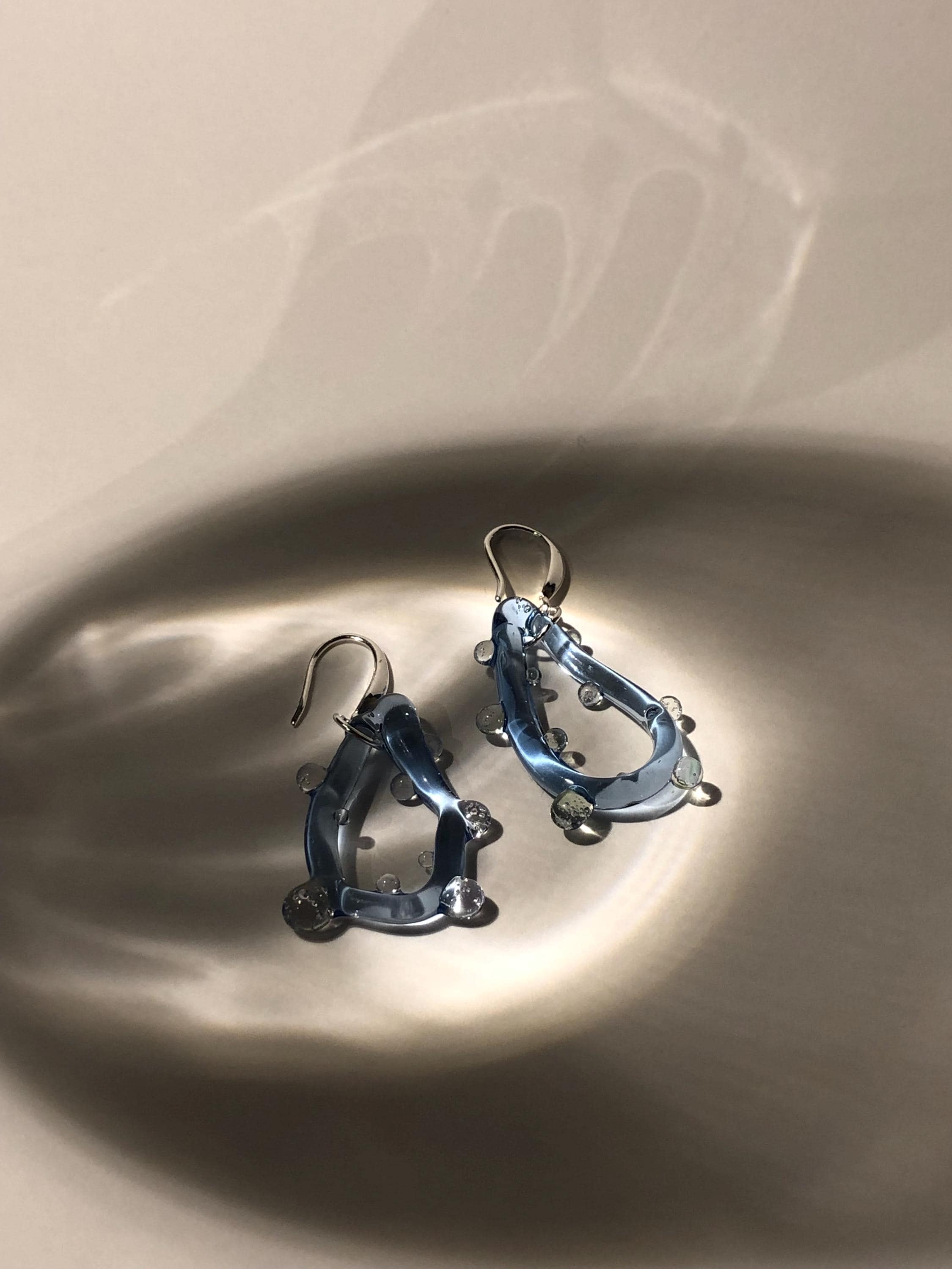 Handmade Glass Raindrop Earrings
