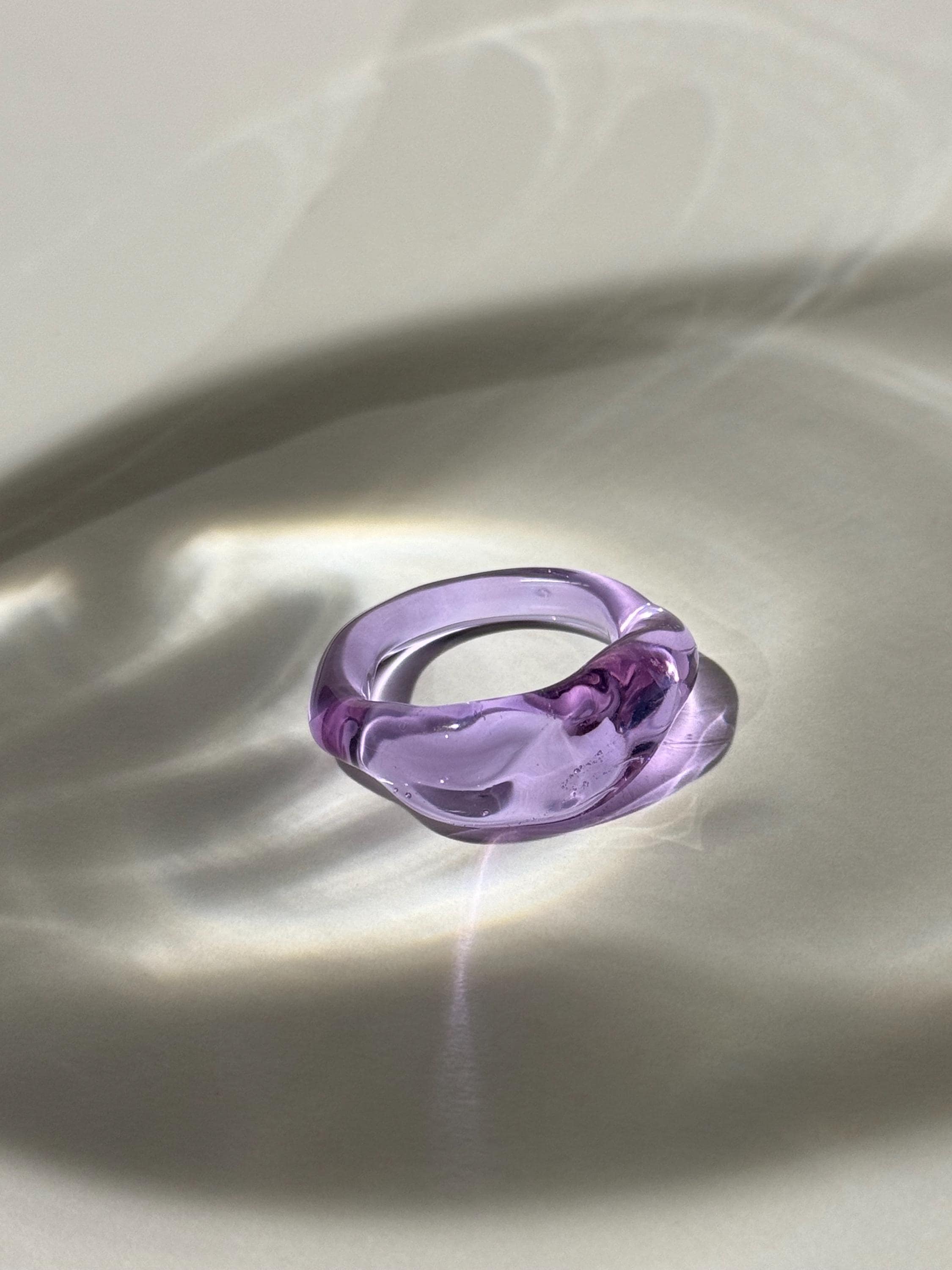 Chunky Purple Glass Ring