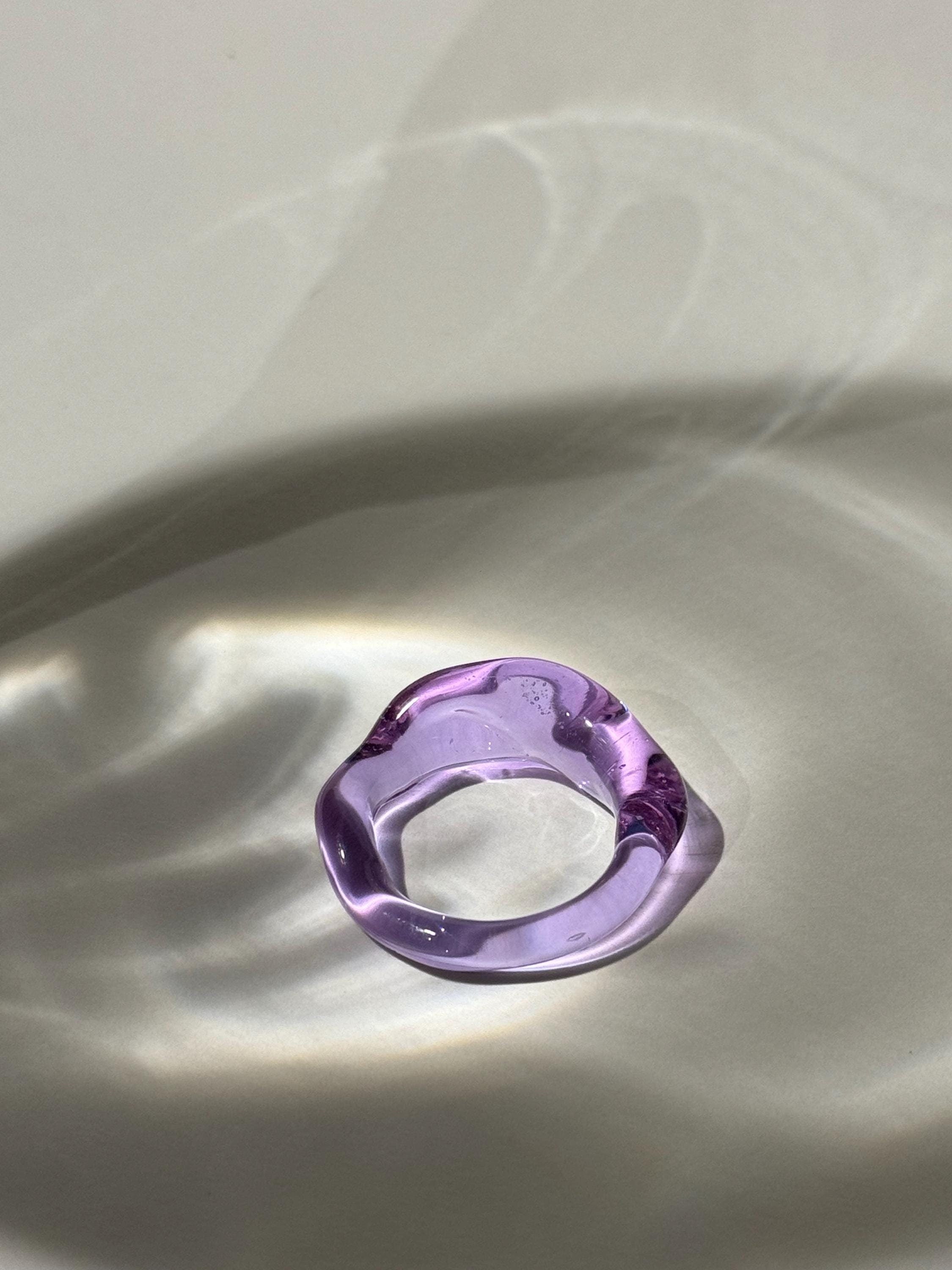 Chunky Purple Glass Ring