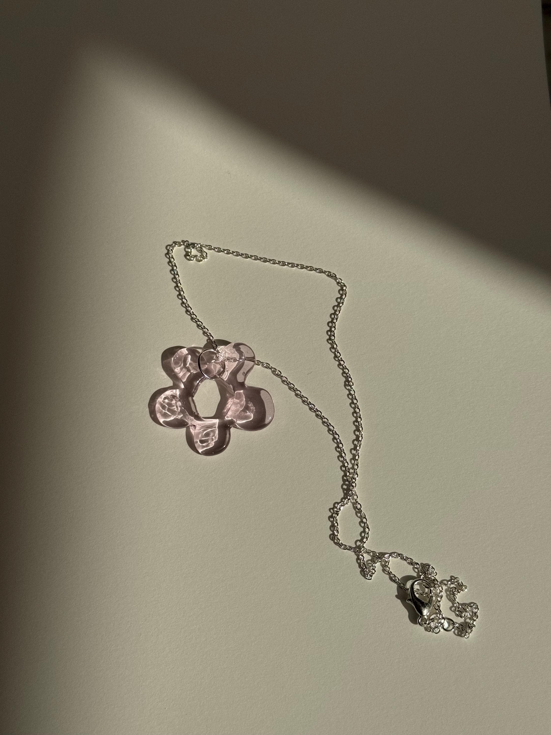 Handmade Pink Flower Necklace