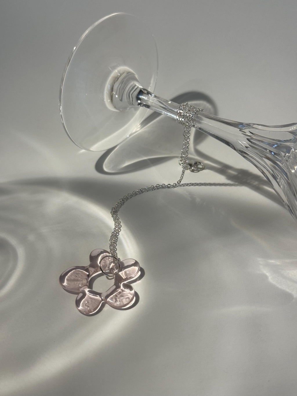 Handmade Pink Flower Necklace