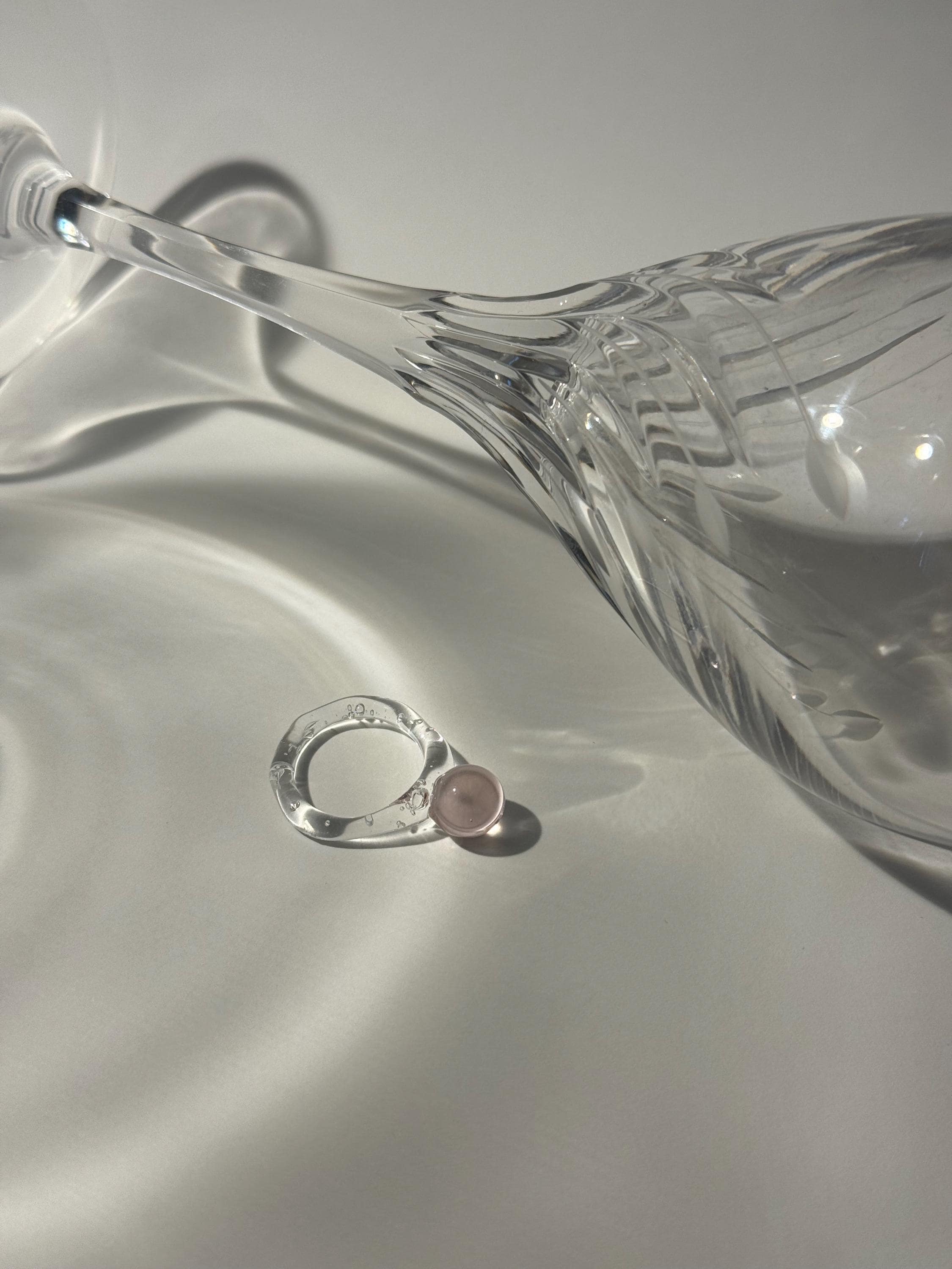 Rose bubble Glass Ring