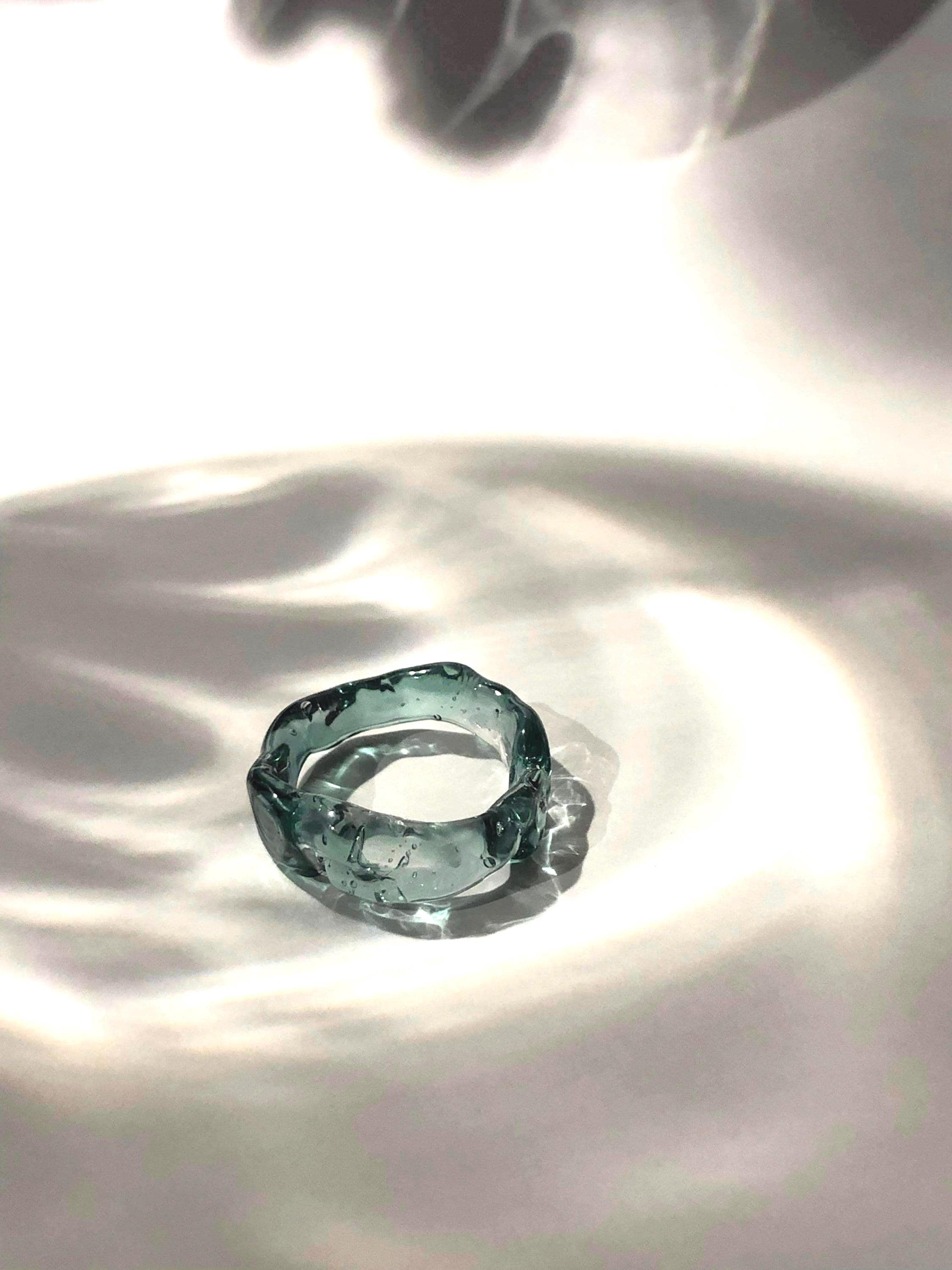 Handcrafted Turquoise Water Glass Ring