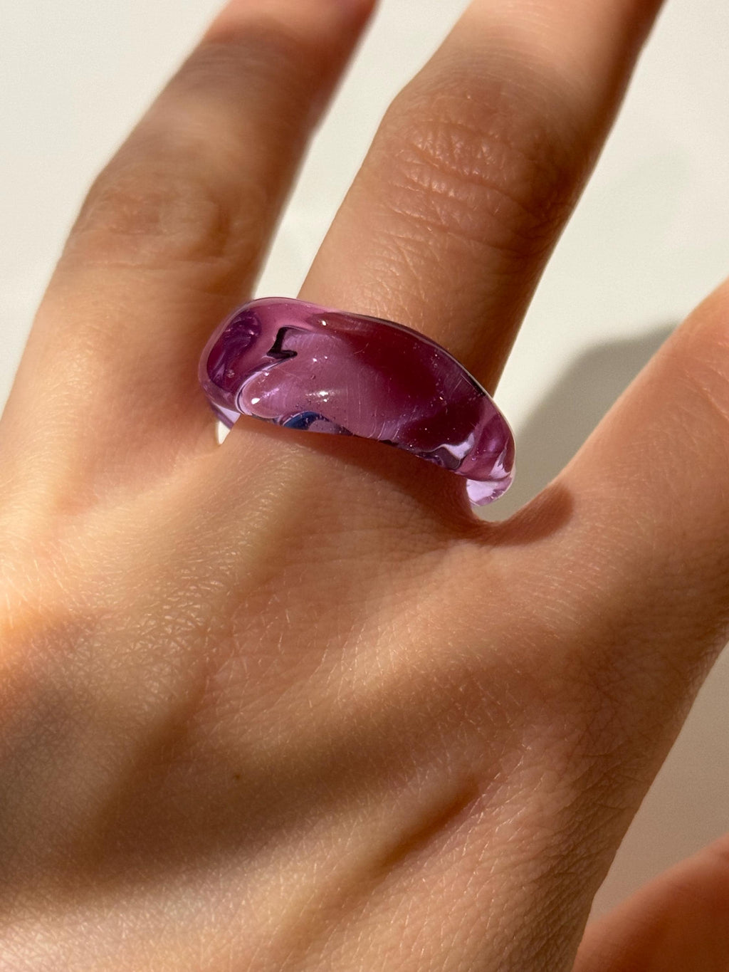 Chunky Purple Glass Ring