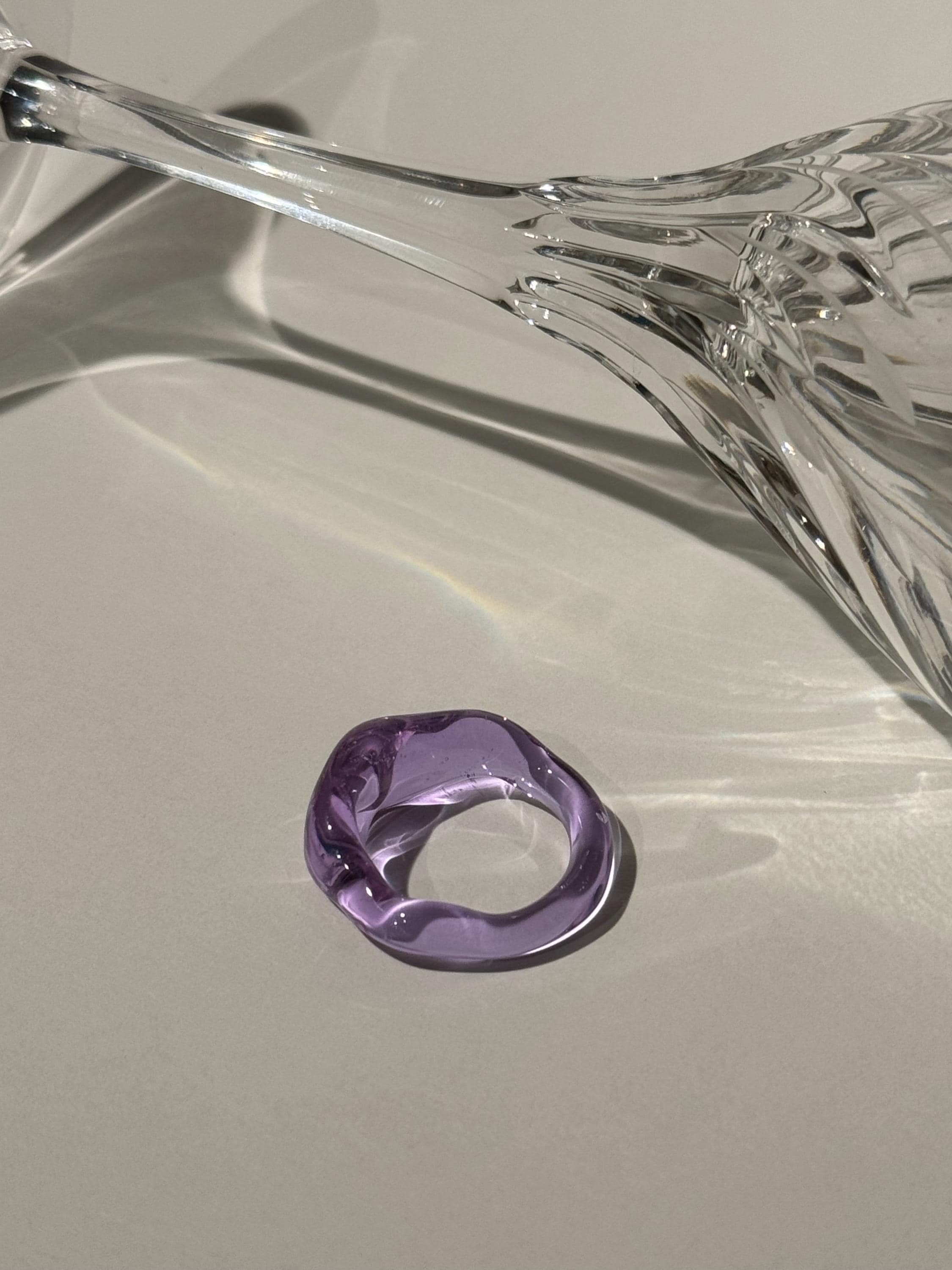 Chunky Purple Glass Ring
