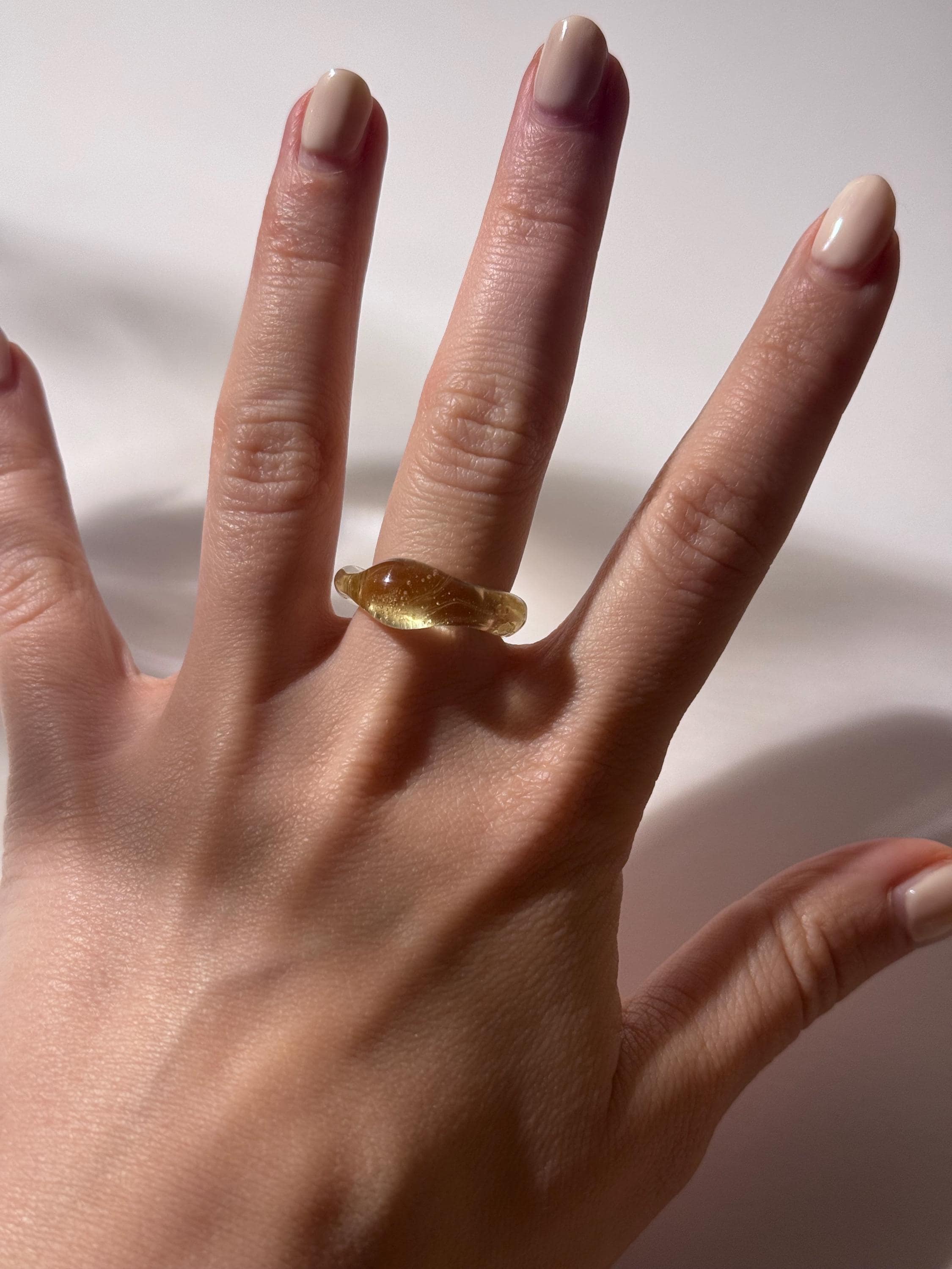 Honey Yellow Glass Ring