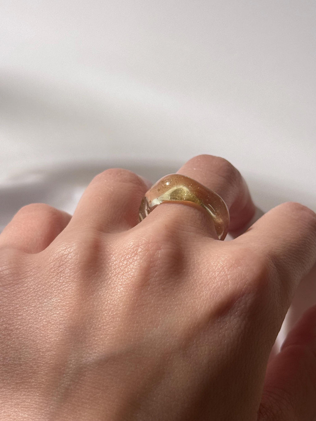 Honey Yellow Glass Ring