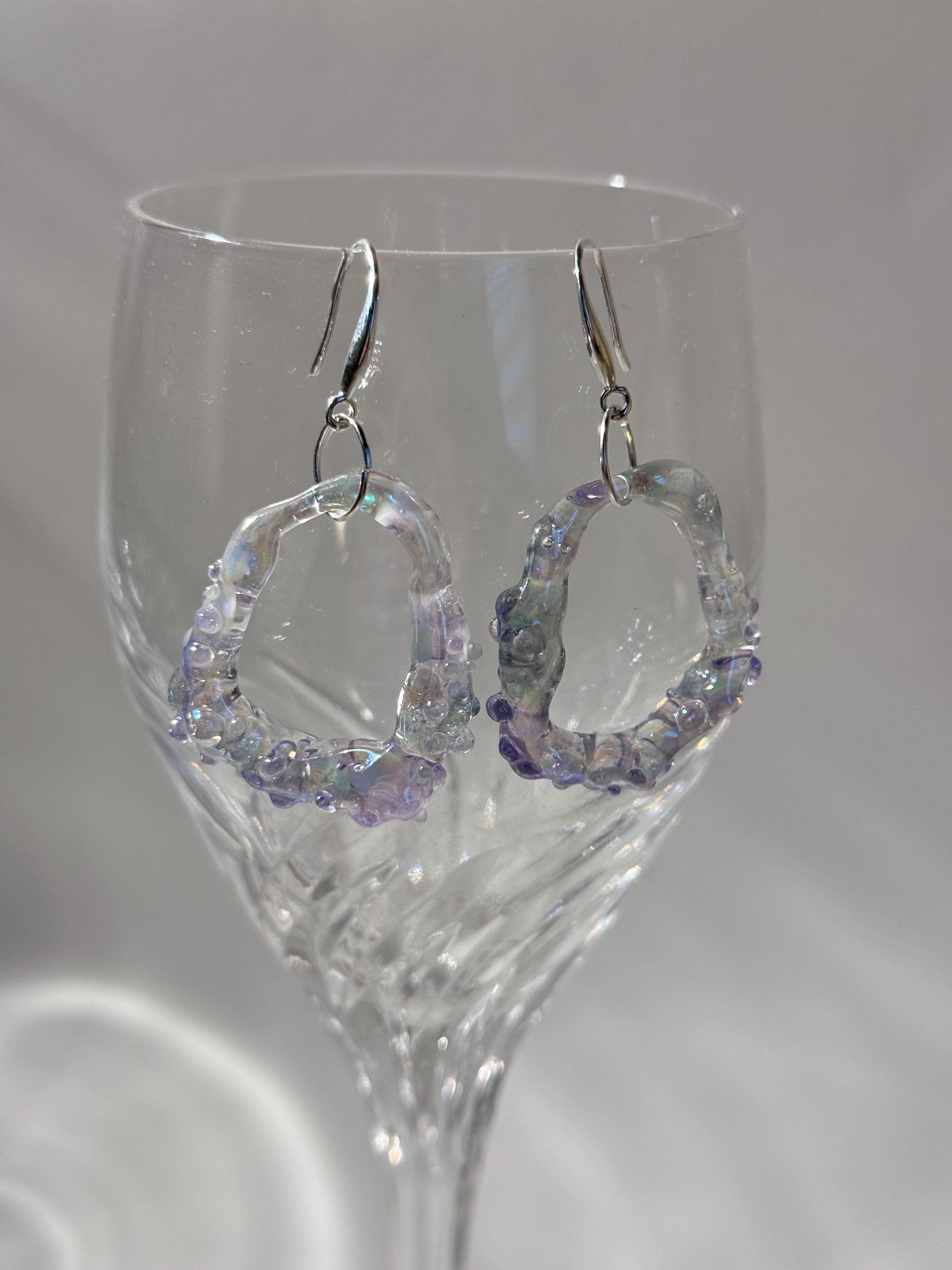 Handmade Iridescent Glass Earrings