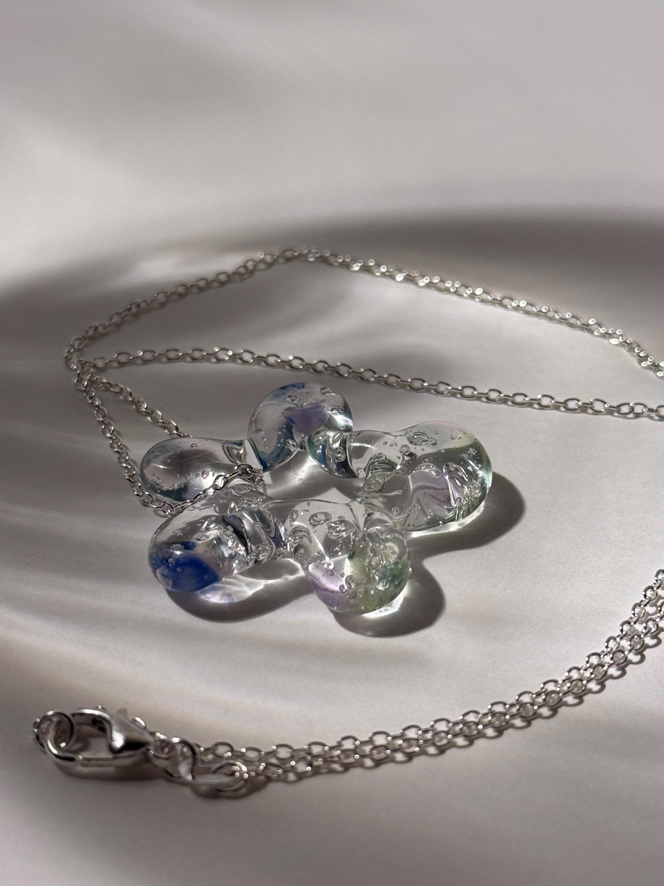 Handmade Borosilicate Glass Blossom Necklace