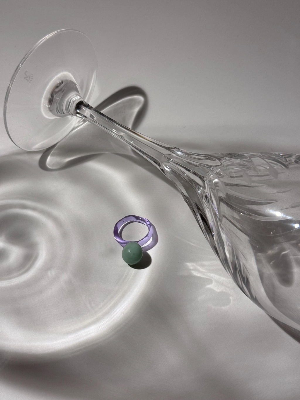 Handmade Purple & Mint Bubble Gum Glass Ring