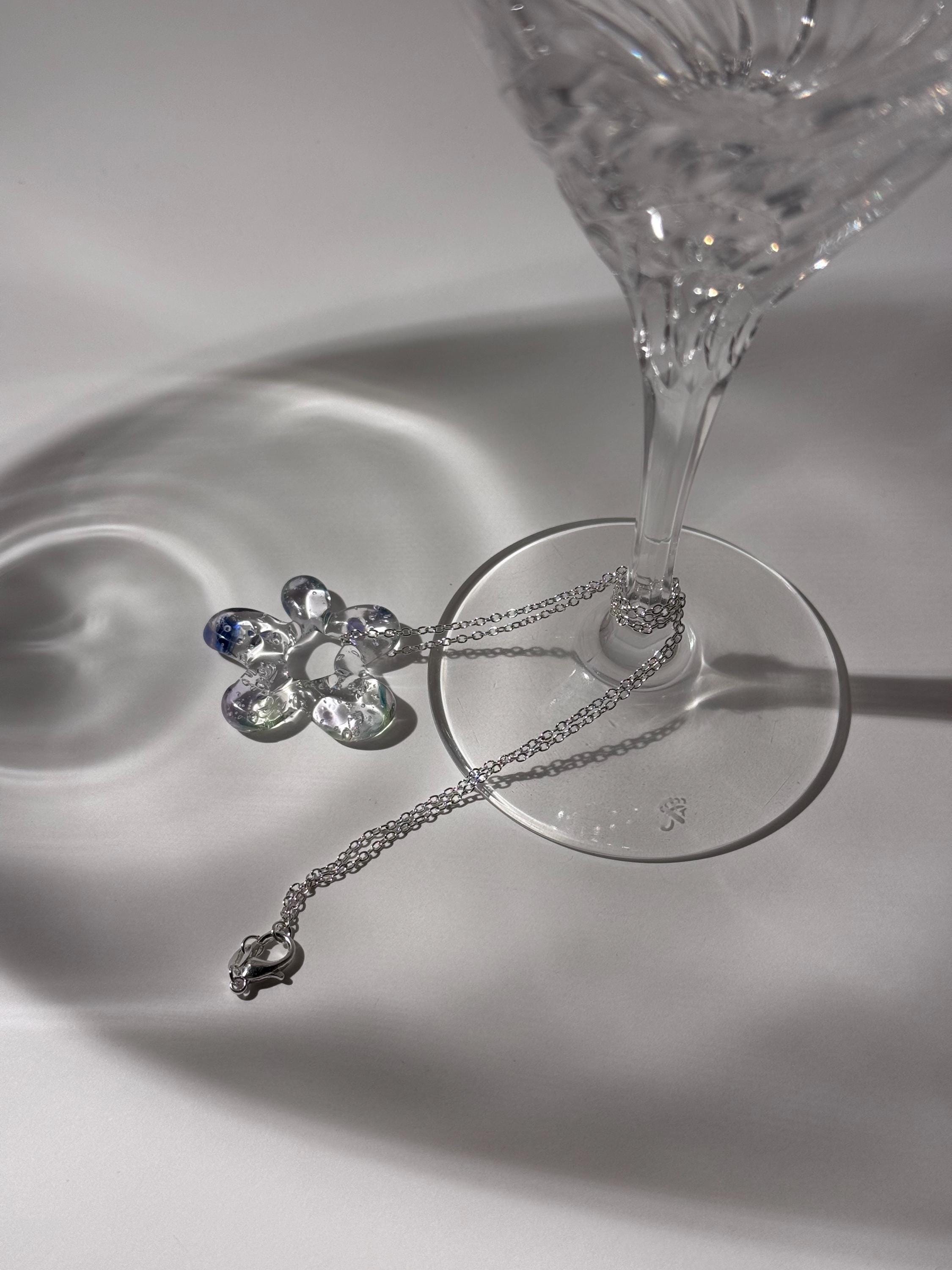Handmade Borosilicate Glass Blossom Necklace