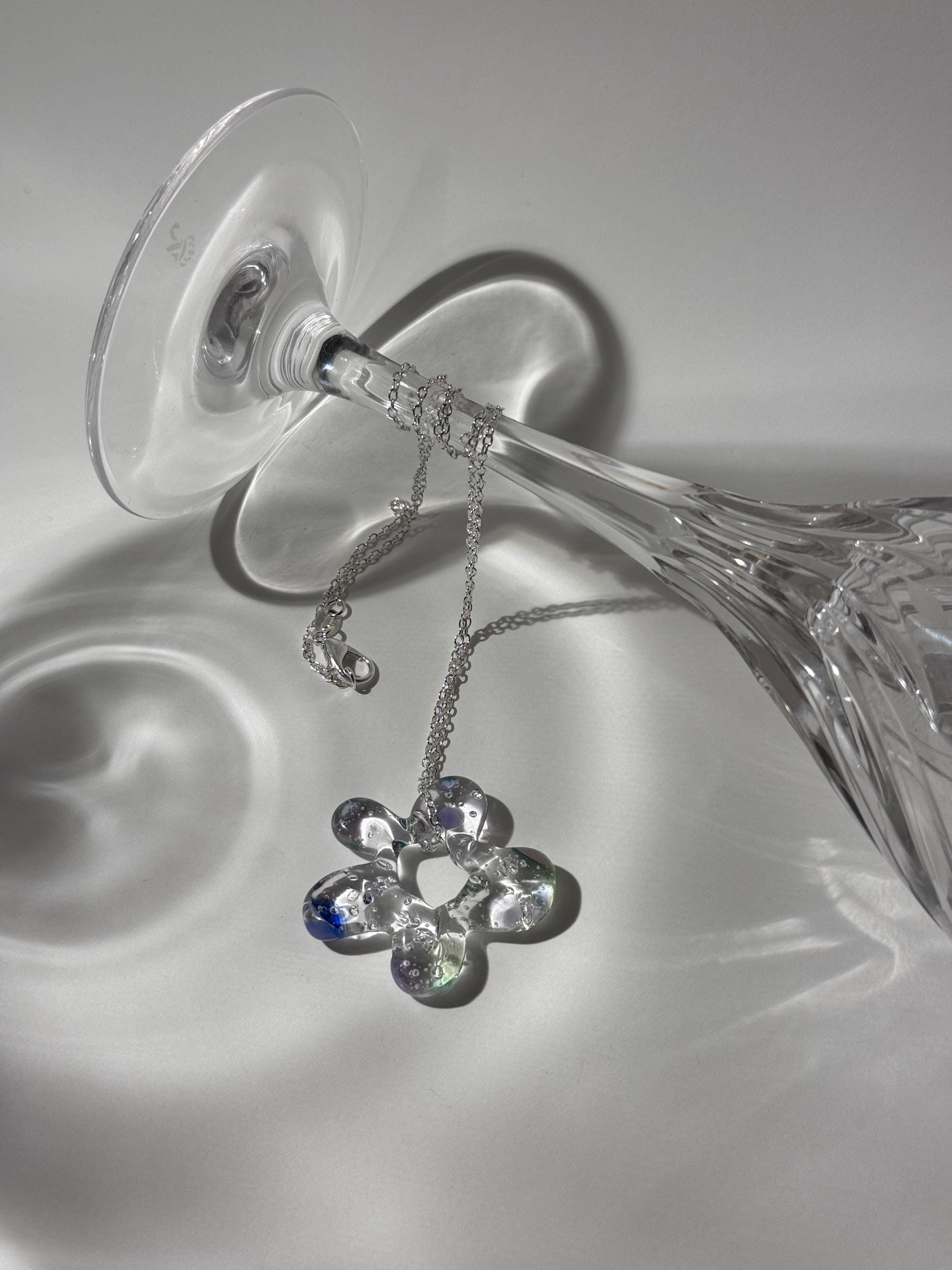 Handmade Borosilicate Glass Blossom Necklace